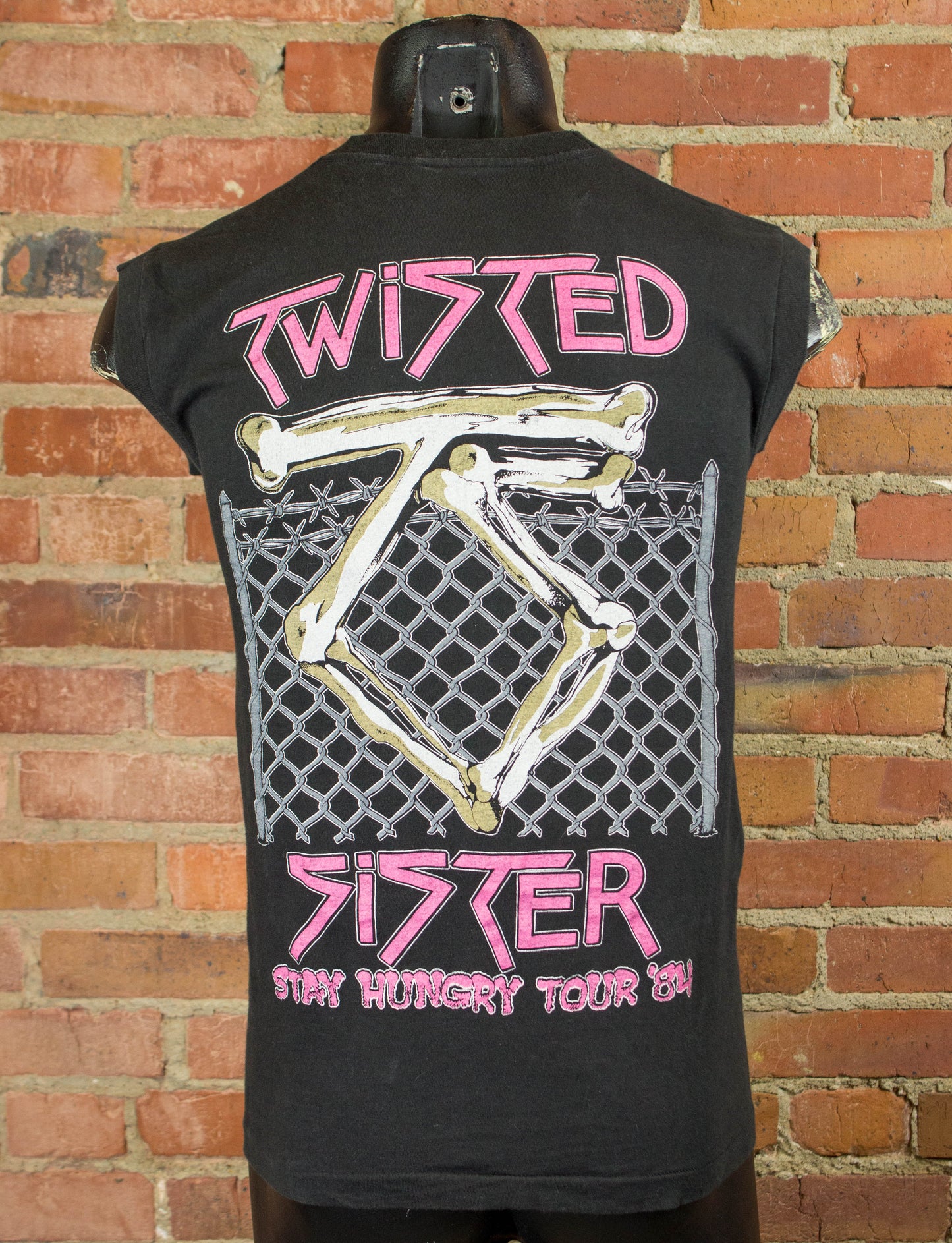 Twisted Sister 1984 Play It Loud, Mutha! Stay Hungry Tour Black Muscle Tee Concert T Shirt Unisex Small