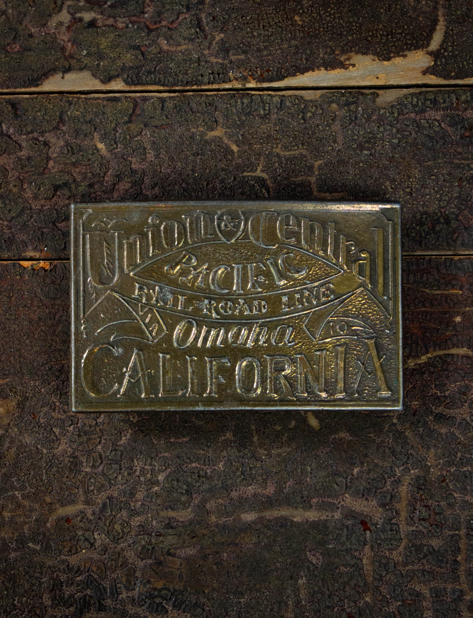 Vintage Union Central Pacific Railroad Brass Belt Buckle