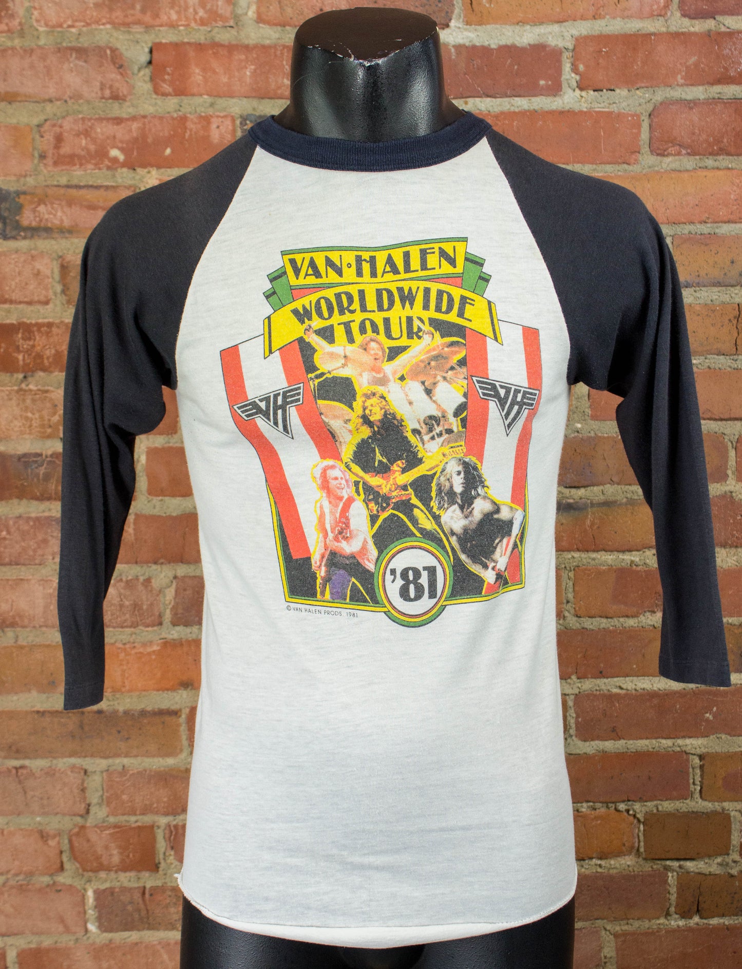 Vintage Van Halen 1981 Fair Warning Tour Raglan Jersey Concert T Shirt Unisex Small