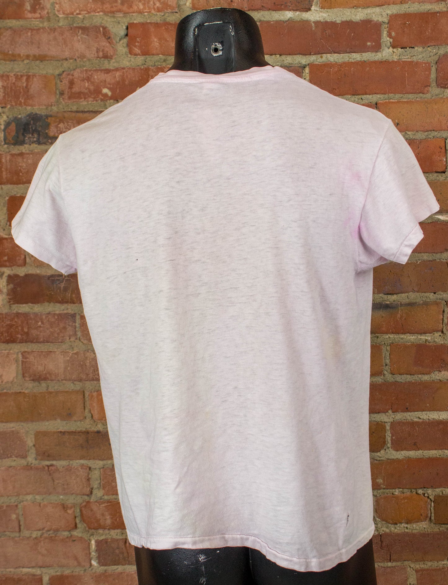 Vintage 1977 Hans Jayanti Rome Pink Guru Event Graphic T Shirt Unisex Medium