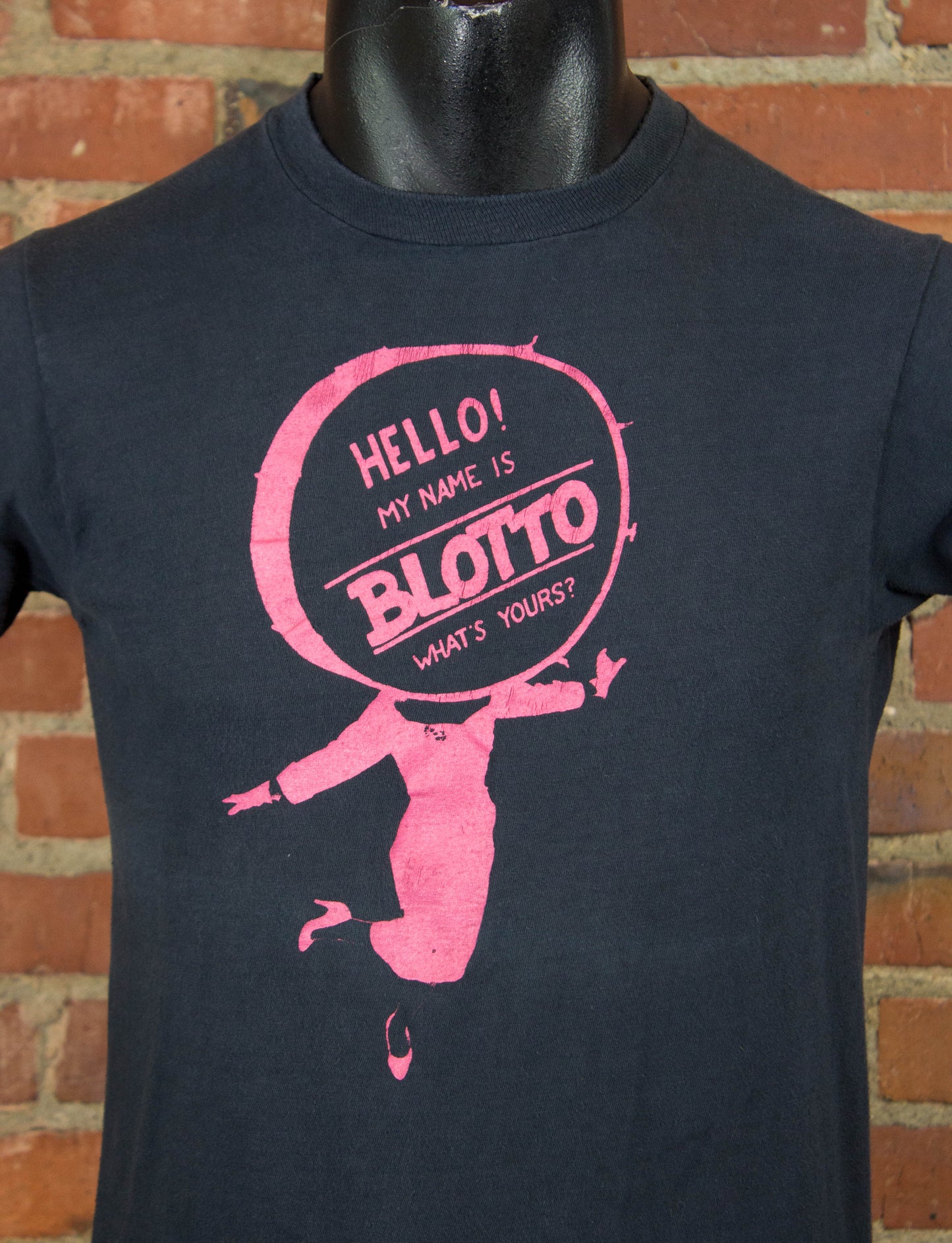 Vintage 1979 Hello! My Name is Blotto What's Yours? Black and Pink Concert T Shirt Unisex Small