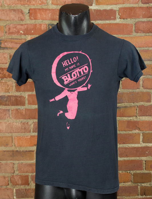 Vintage 1979 Hello! My Name is Blotto What's Yours? Black and Pink Concert T Shirt Unisex Small