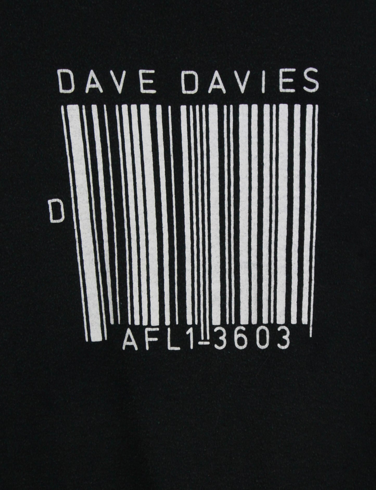 Vintage 1980 Dave Davies Concert T Shirt Promo Tee AFL 13603 Album The Kinks Black Unisex Small/Medium
