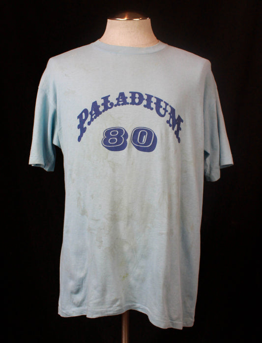 Vintage 1980 Paladium NYC Graphic T Shirt Blue Unisex Large