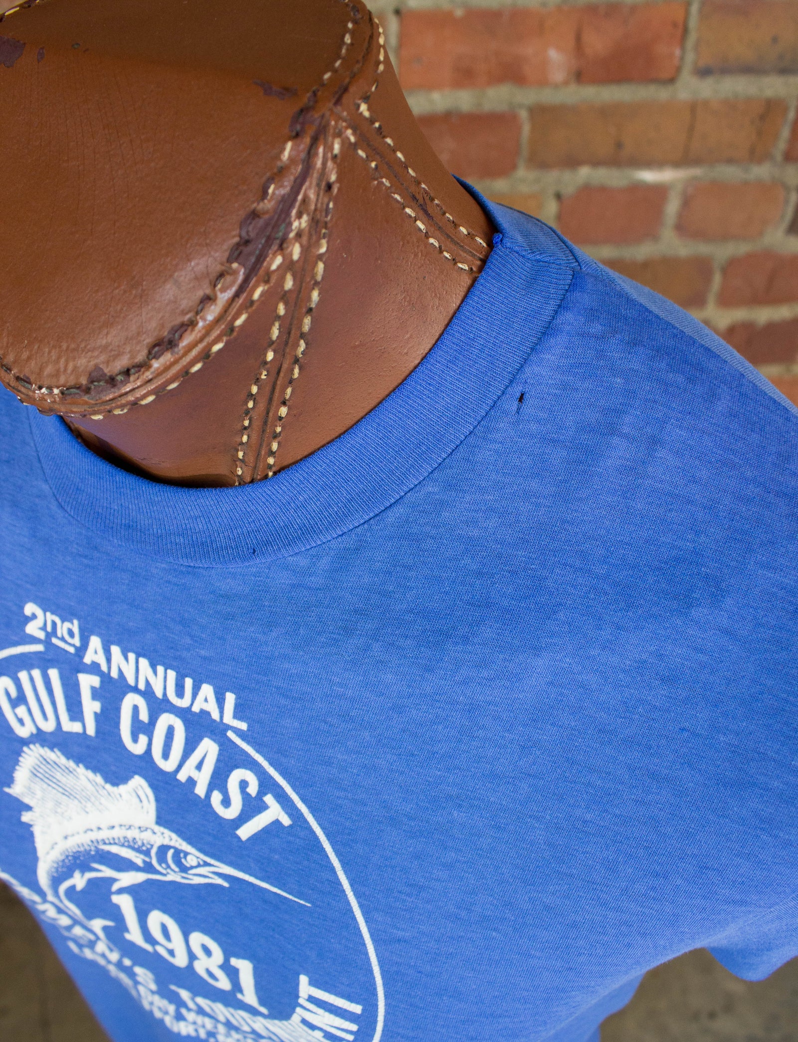 Vintage 1981 2nd Annual Gulf Coast Fishermen's Tournament Blue Graphic T Shirt Unisex Medium