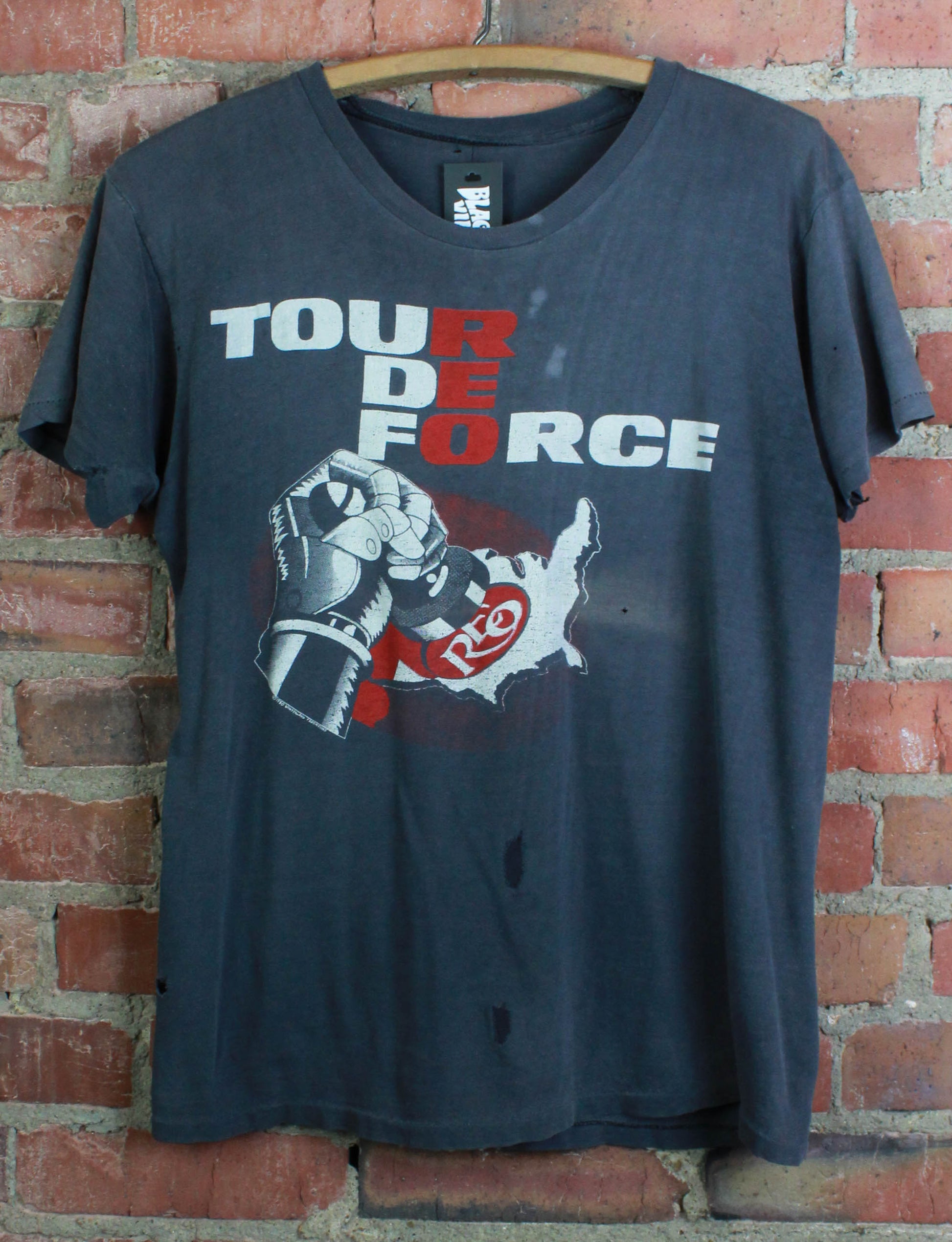 Vintage 1981 REO Speedwagon Concert T Shirt Tour de Force Black Unisex Medium/Large