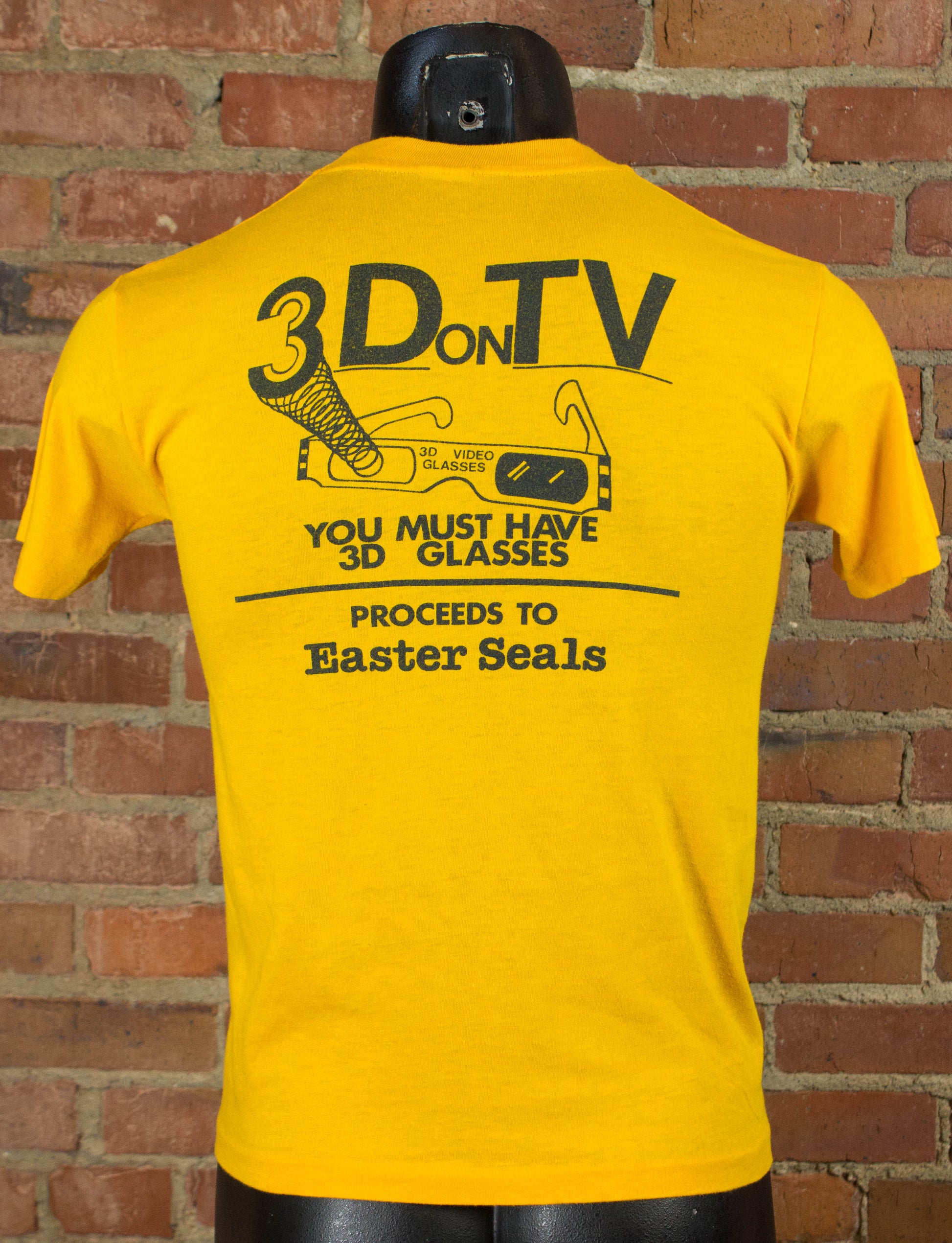 Vintage 1982 Revenge of the Creature in 3D TV Movie Promo Yellow Graphic T Shirt Unisex Small