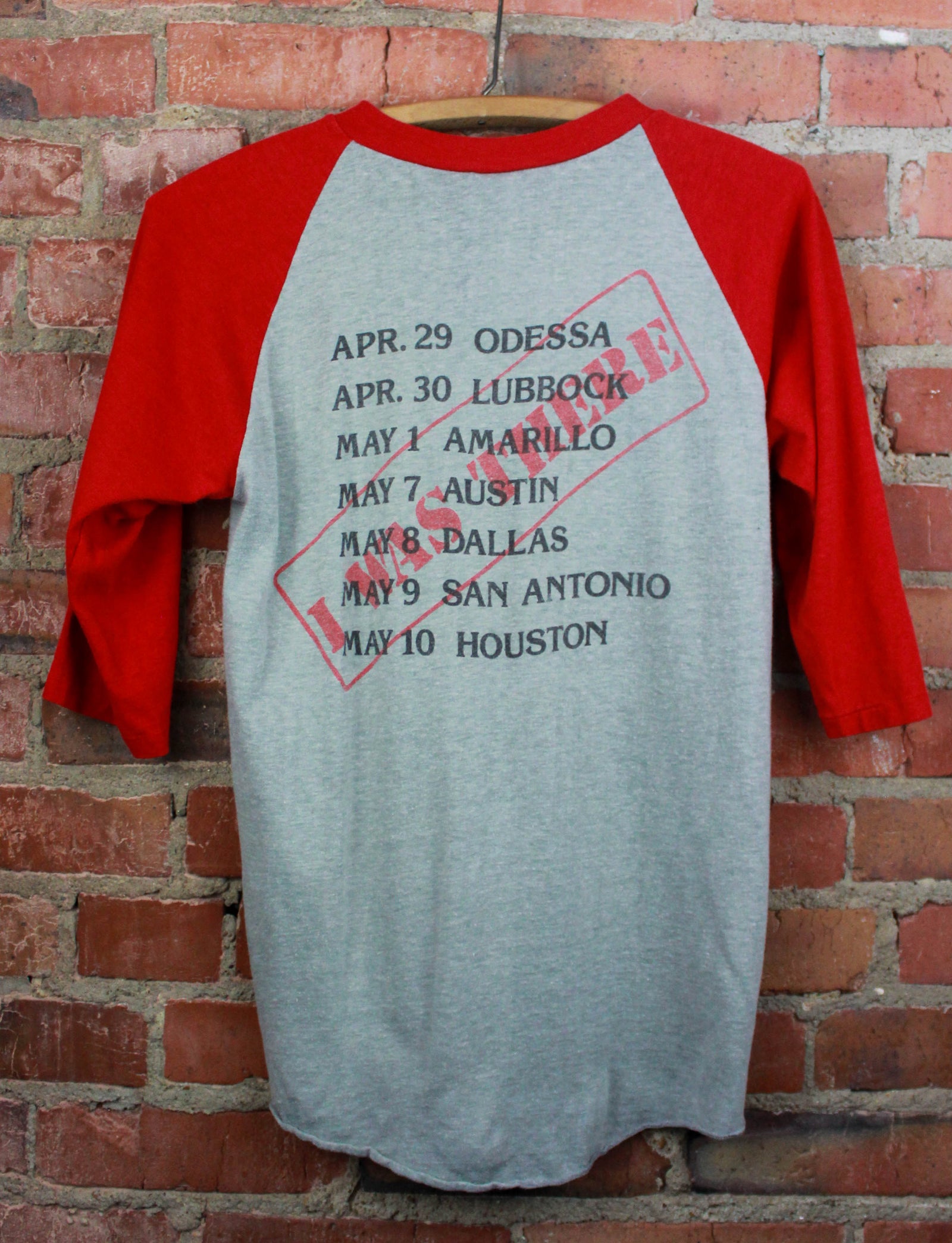 Vintage 1983 Def Leppard Concert T Shirt Raglan Jersey Pyromania Tour Blazing Through Texas Red Grey Unisex Small