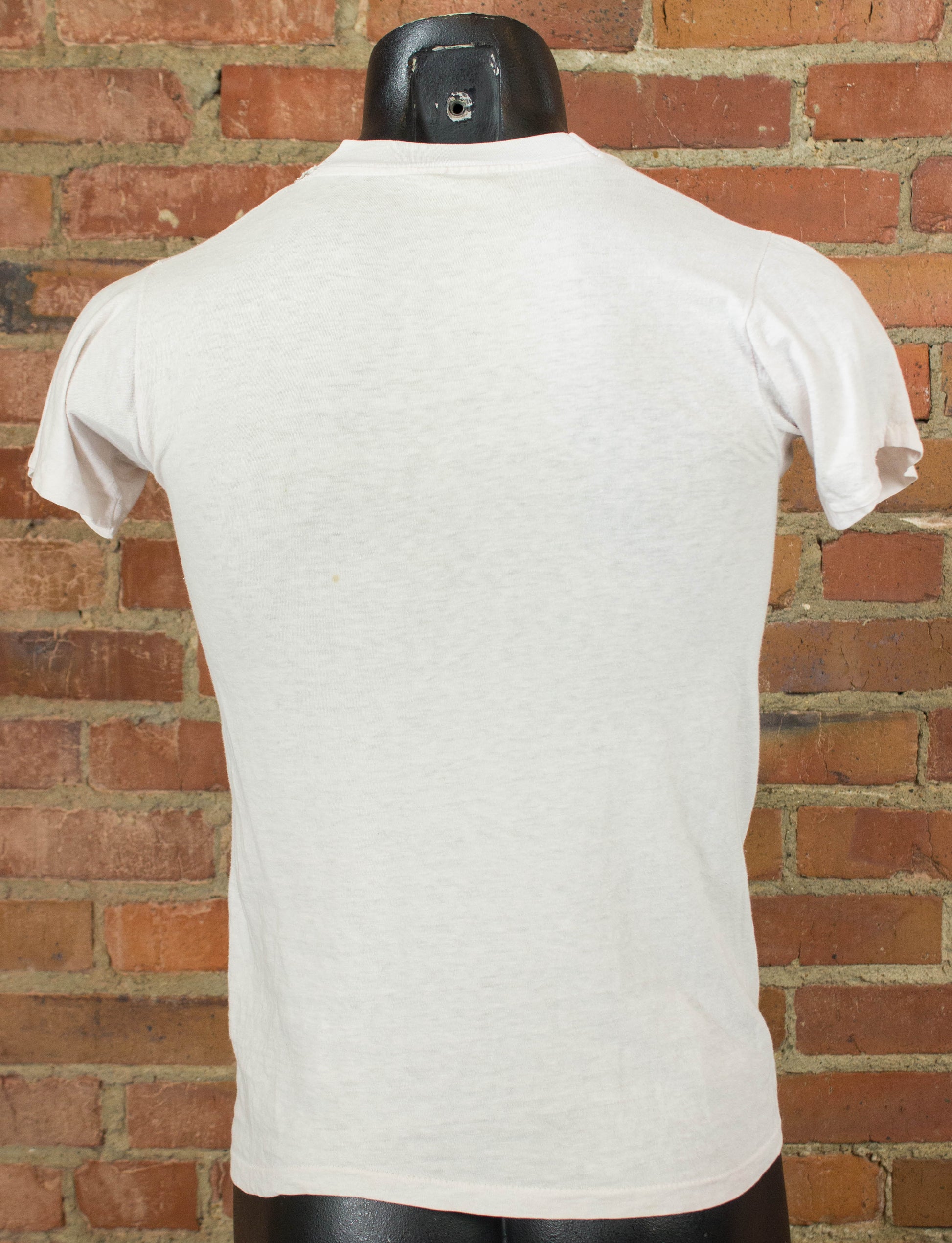 Vintage 1983 Mick Jagger Face Portrait White Concert T Shirt Size XS