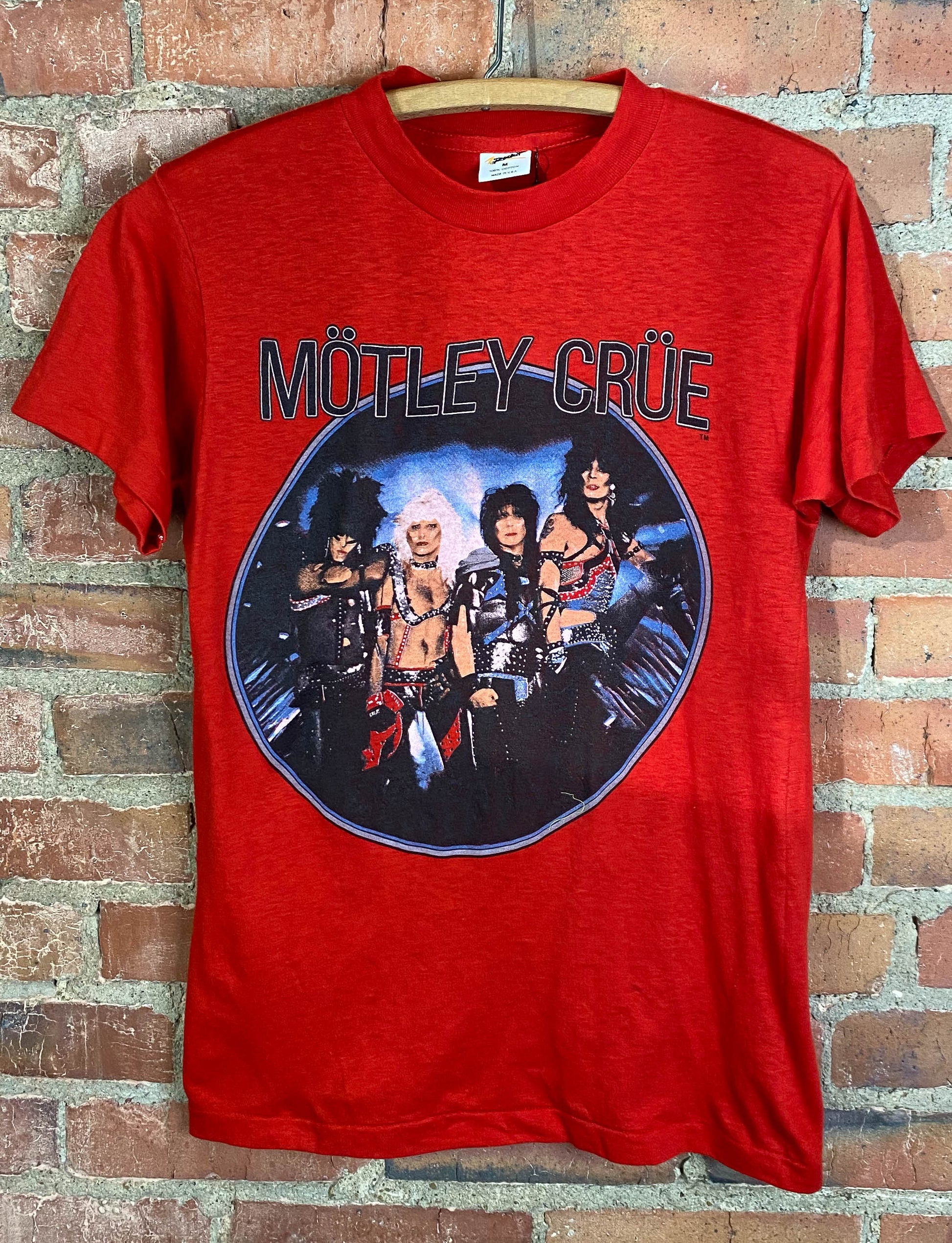 Vintage 1983 Motley Crue Concert T Shirt Shout At The Devil Deadstock Red Unisex Small