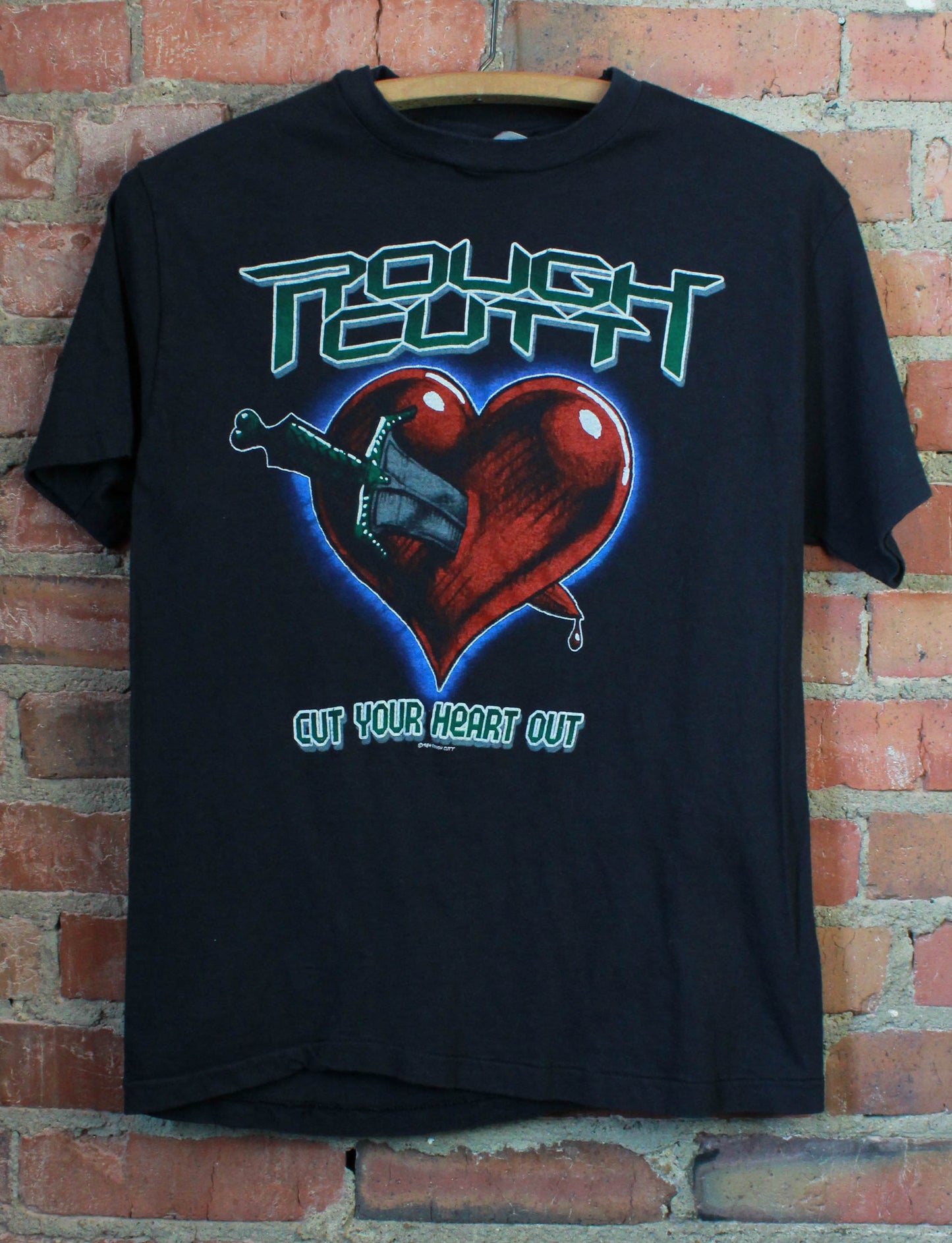 Vintage 1984 Rough Cutt Concert T Shirt Cut Your Heart Out Tour Black Unisex Small