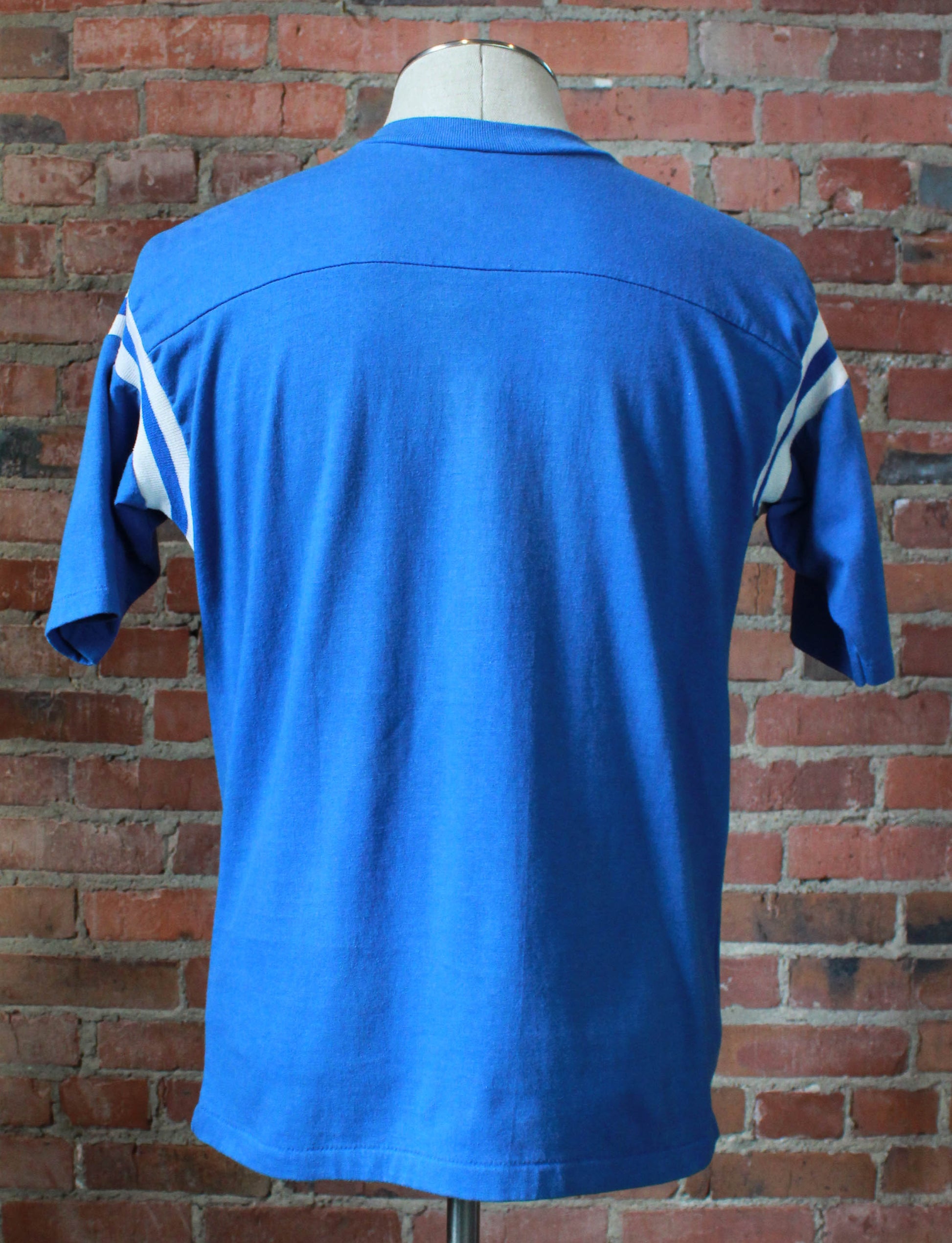Vintage 1987 Grafenwohr Tasmanian Devil Graphic T Shirt Ringer Tee Blue Unisex Large