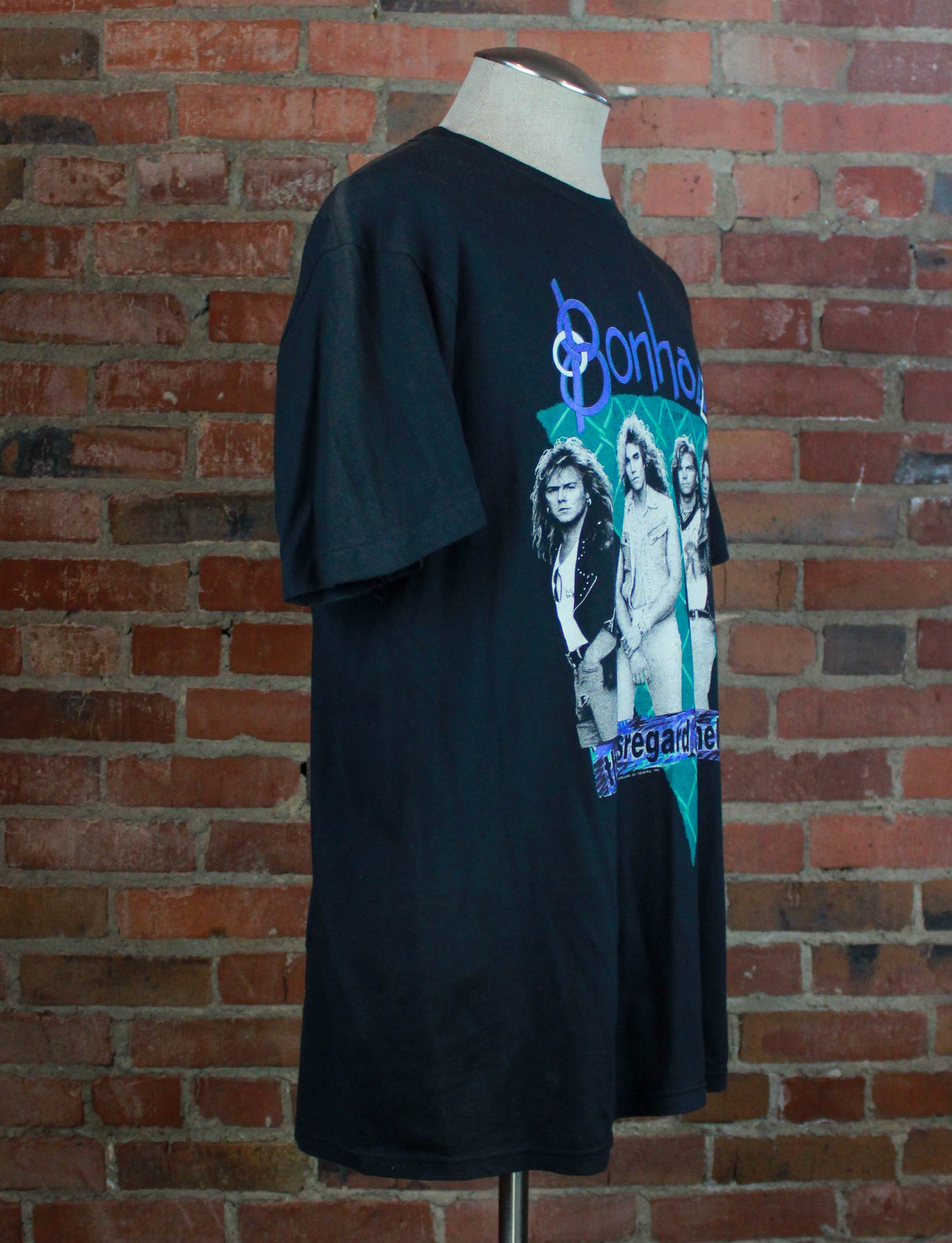 Vintage 1989-1990 Bonham Concert T Shirt Disregard of Timekeeping Black Unisex Large 