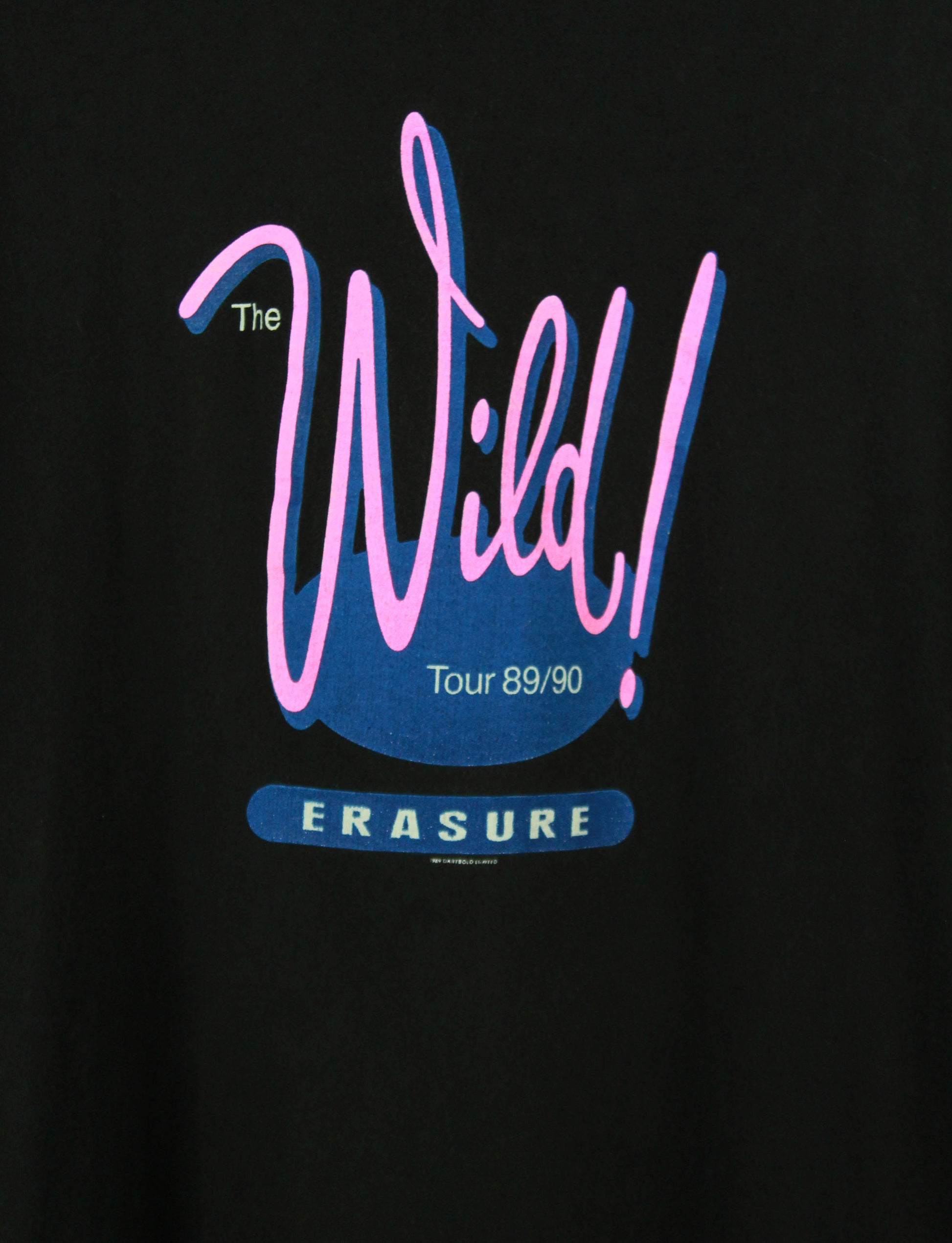 Vintage 1989-1990 Erasure Concert T Shirt The Wild! Tour Black Unisex Large 