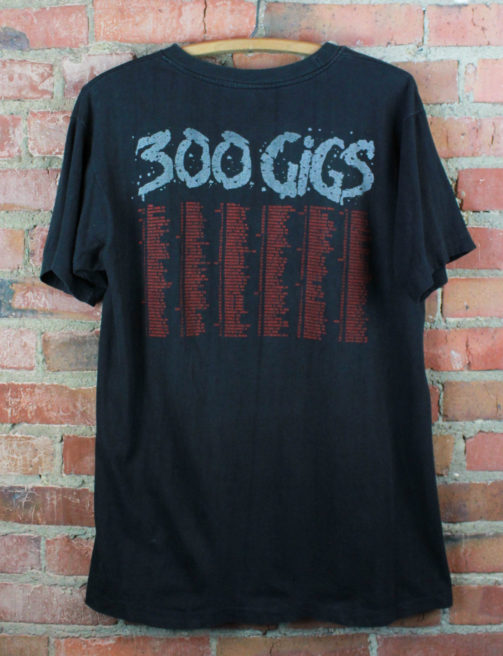 Vintage 1990 Skid Row Concert T Shirt 300 Gigs Tour Black Unisex Large