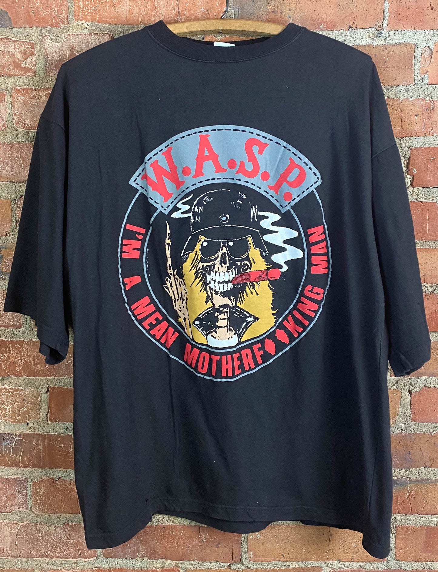 Vintage 1990 W.A.S.P. Concert T Shirt Mean Mother F***ing Man Black Unisex XL