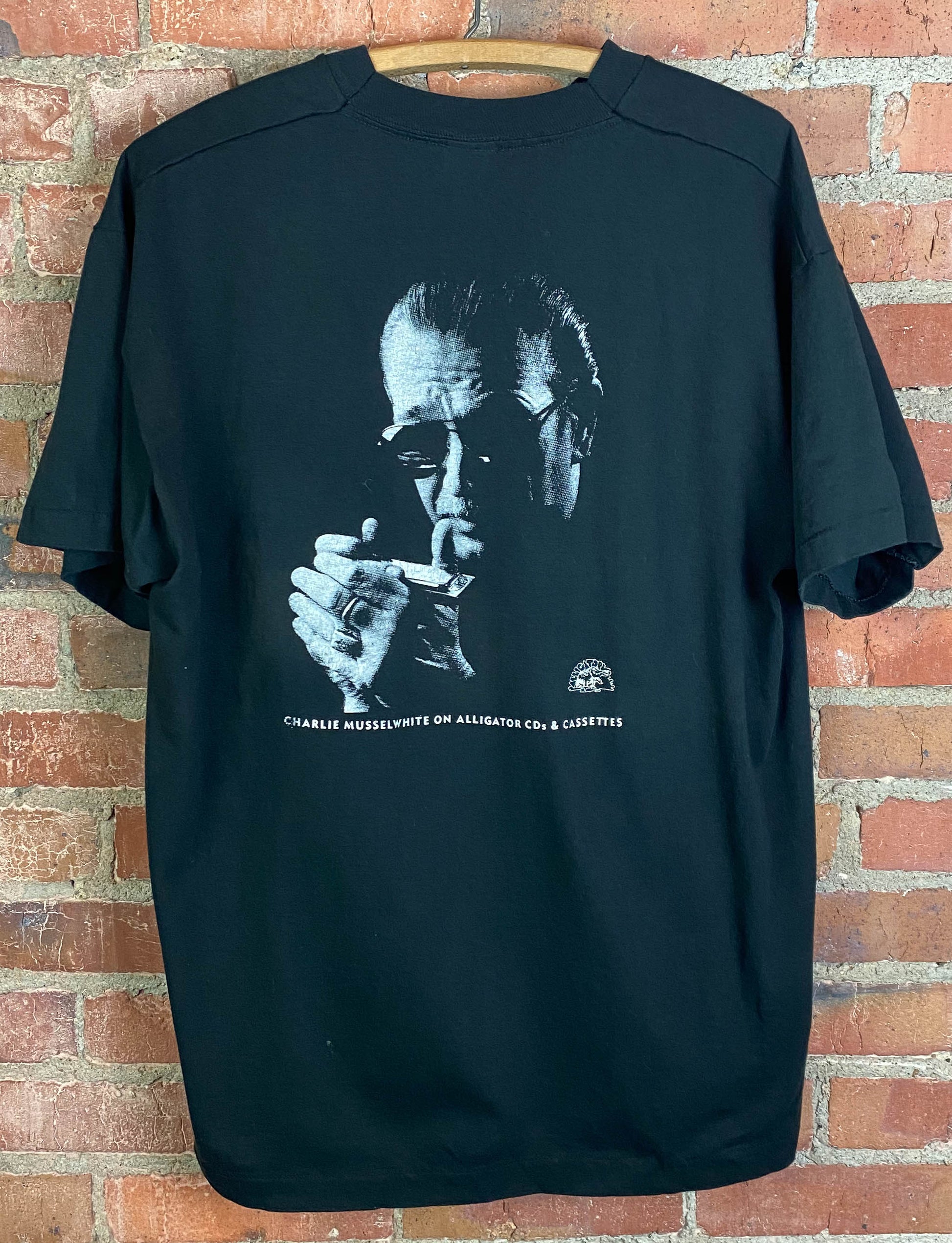 Vintage 1991 Charlie Musselwhite Concert T Shirt Signature Promo Tee Black Unisex XL