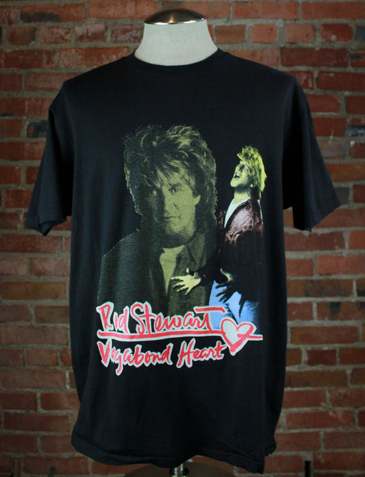 Vintage 1991 Rod Stewart Concert T Shirt Vagabond Heart Tour Black Unisex Large