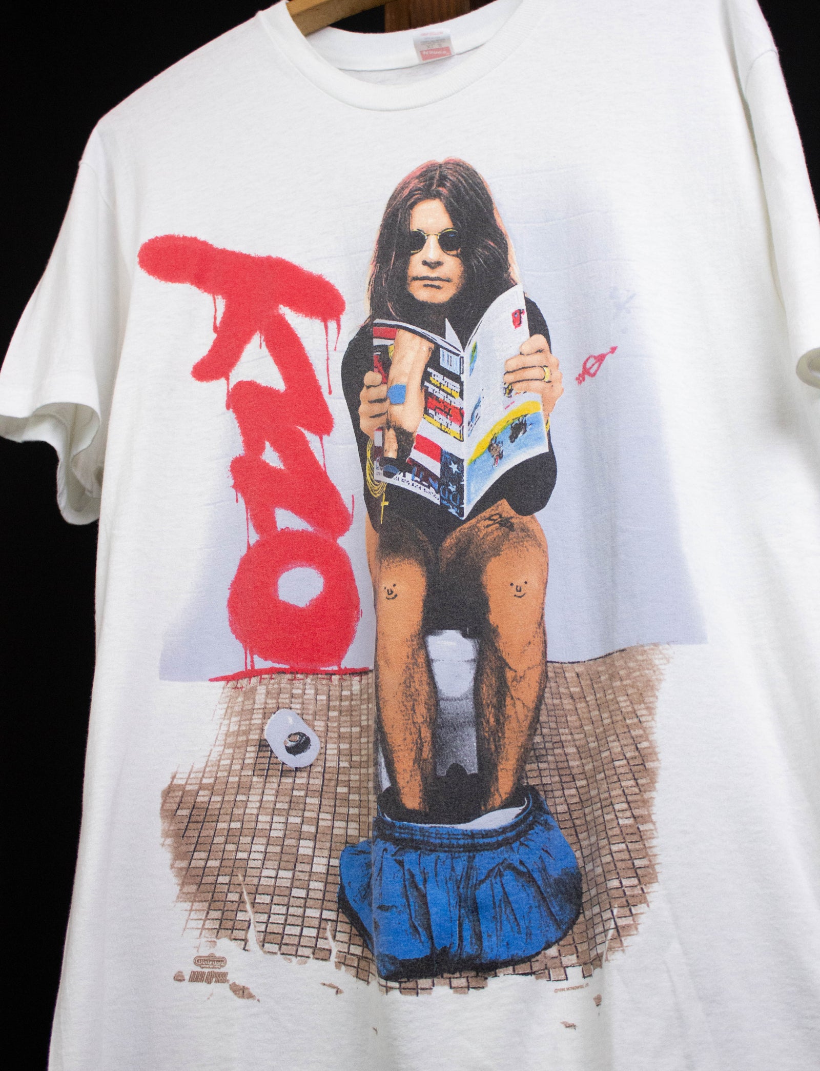 Vintage Ozzy Osbourne 1992 No More Tours Toilet Concert T Shirt