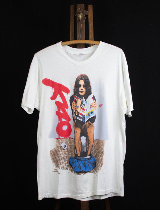 Vintage 1992 Ozzy Osbourne No More Tours "Toilet" Concert T Shirt White Large