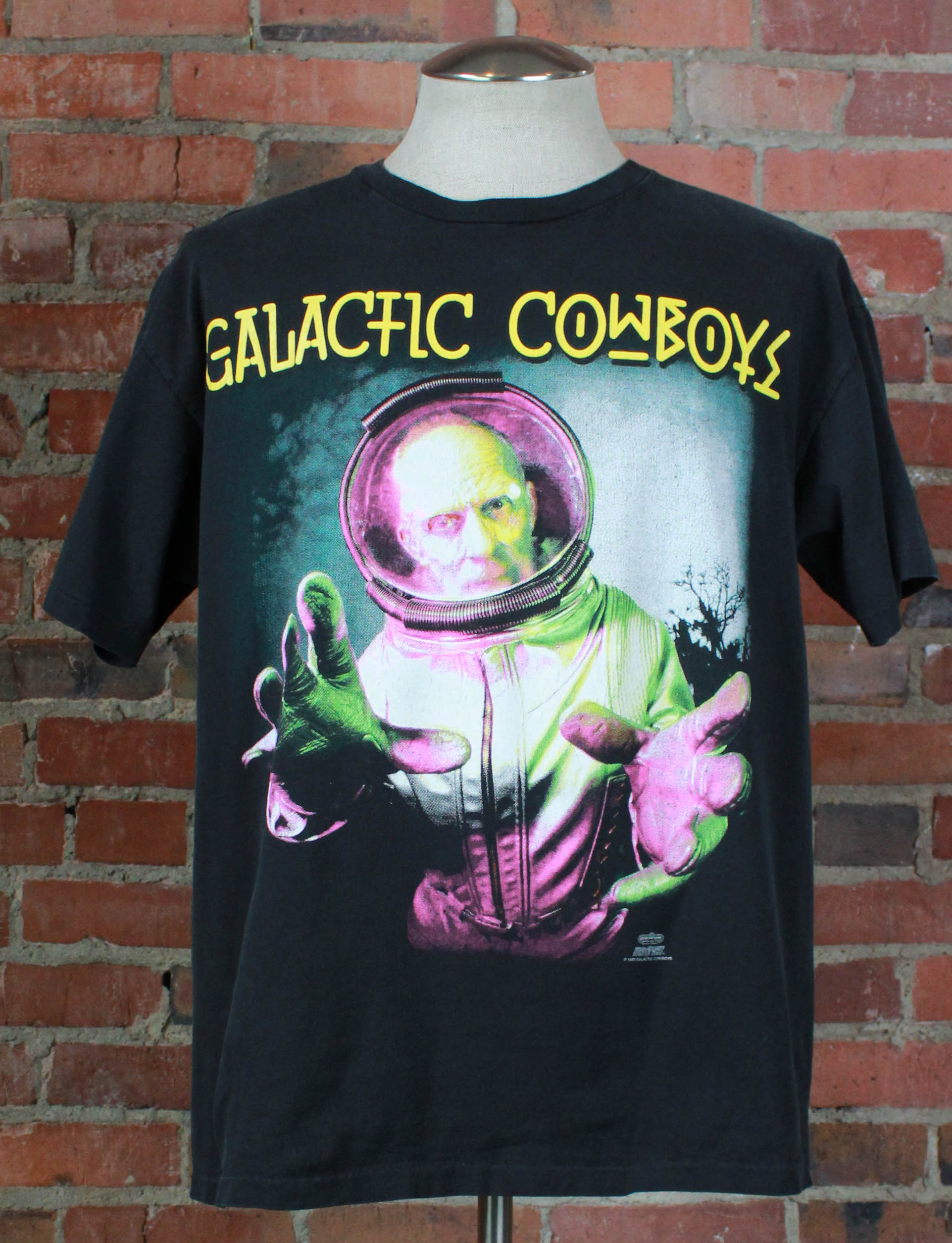 Vintage 1993 Galactic Cowboys Concert T Shirt Space In Your Face Tour Black Unisex Large/XL
