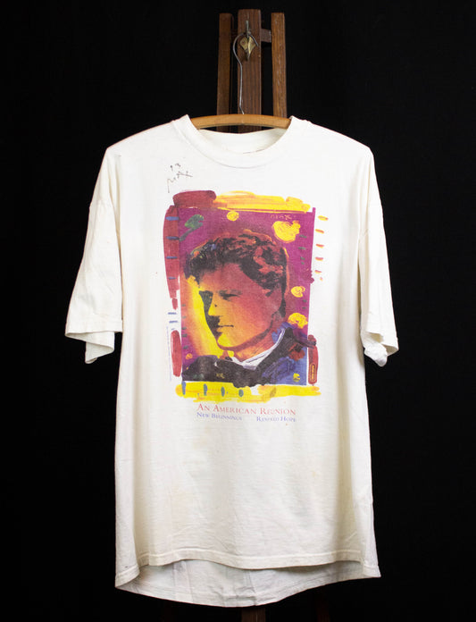 Vintage 1993 Peter Max "An American Reunion" Signed Graphic T Shirt White XL