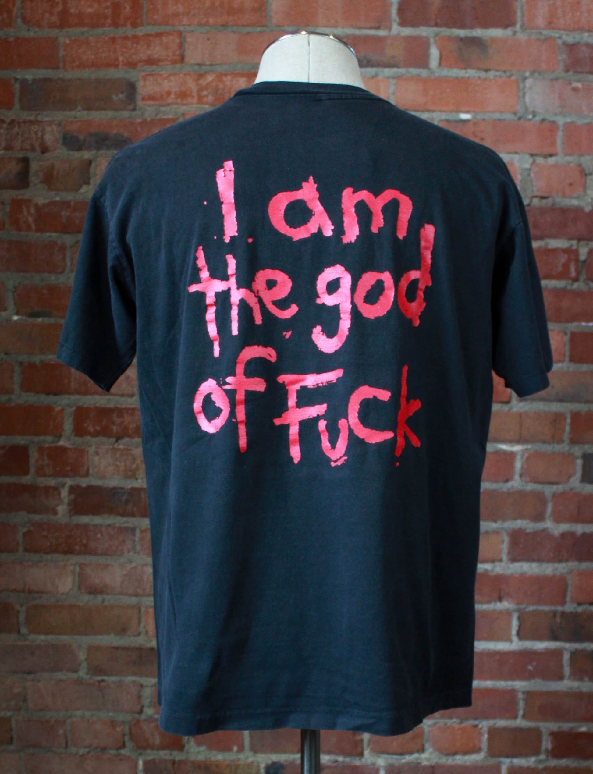 Vintage 1994 Marilyn Manson Concert T Shirt I Am The God Of F**k Glitter Black Red Unisex XL