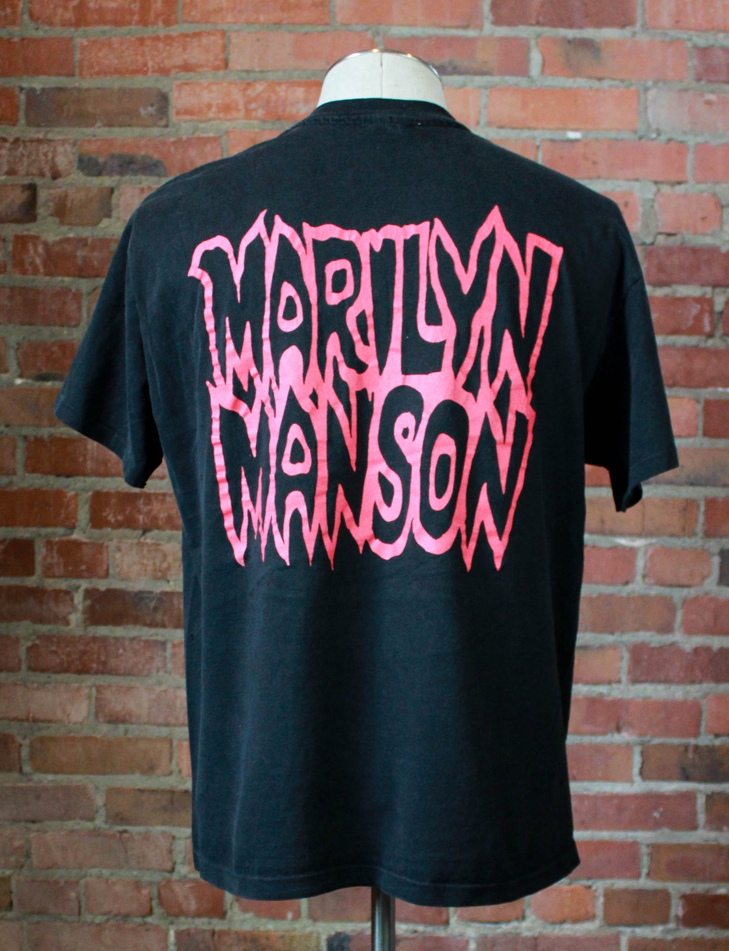 Vintage 1994 Marilyn Manson Concert T Shirt Kill God Kill Mom & Dad Black Red Unisex Large/XL