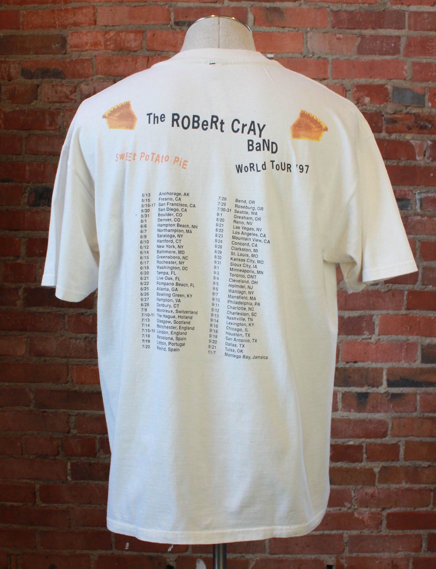 Vintage 1997 Robert Cray Band Concert T Shirt Sweet Potato Pie World Tour White Unisex XL