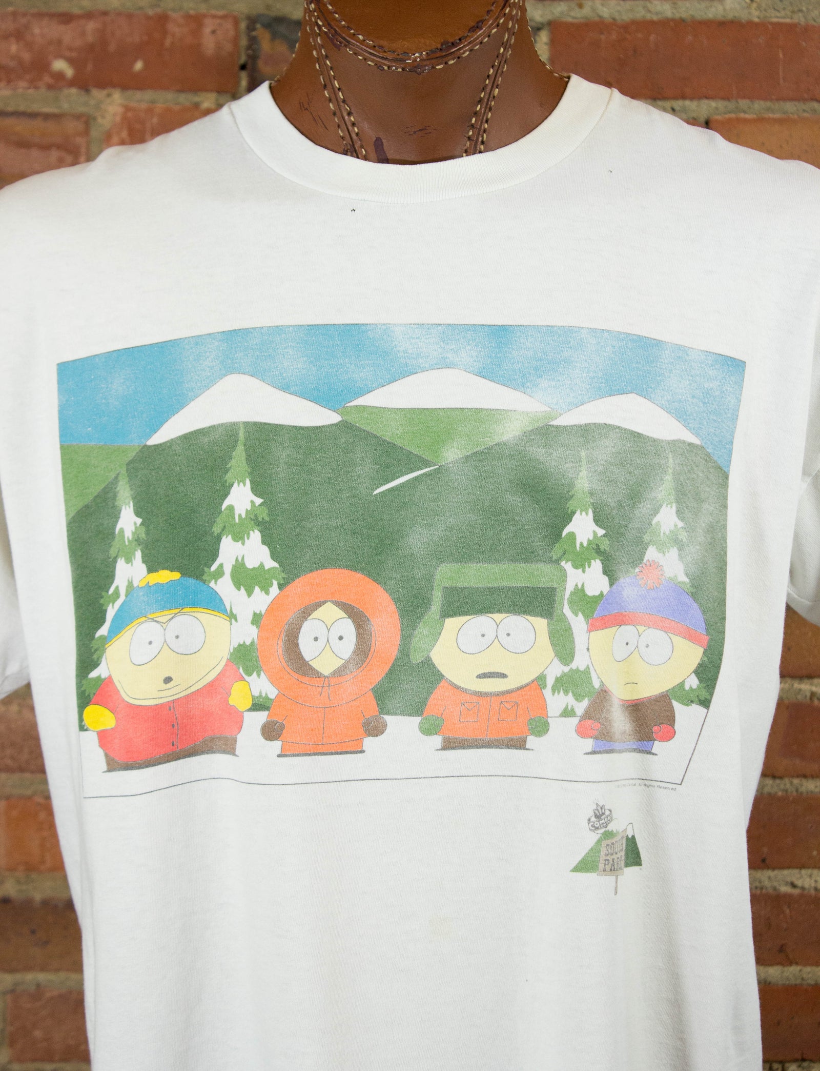 Vintage 1997 South Park Characters White Graphic T Shirt Unisex XL