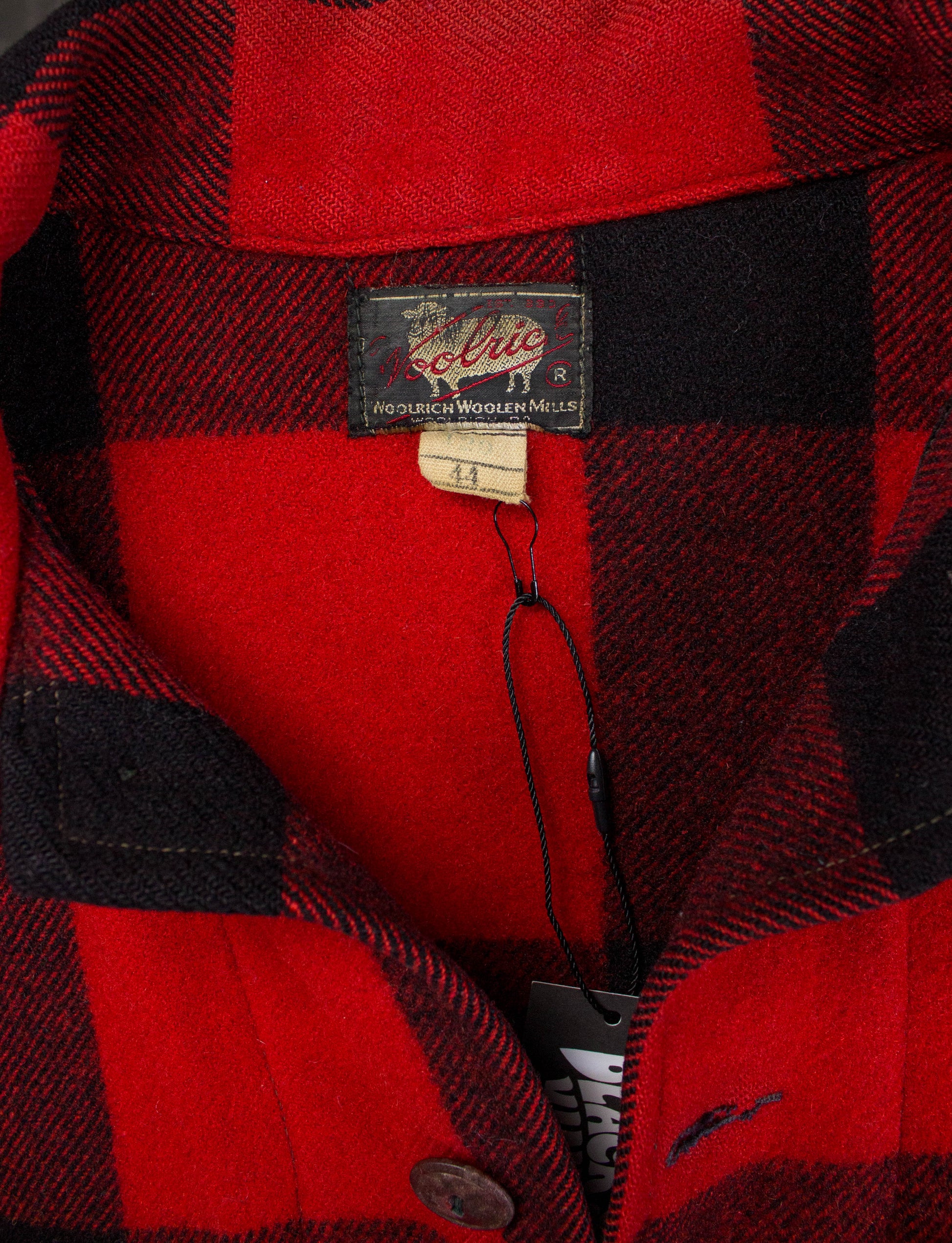 Vintage 40s Woolrich Woolen Mills Buffalo Plaid Wool Hunting Jacket Unisex Large