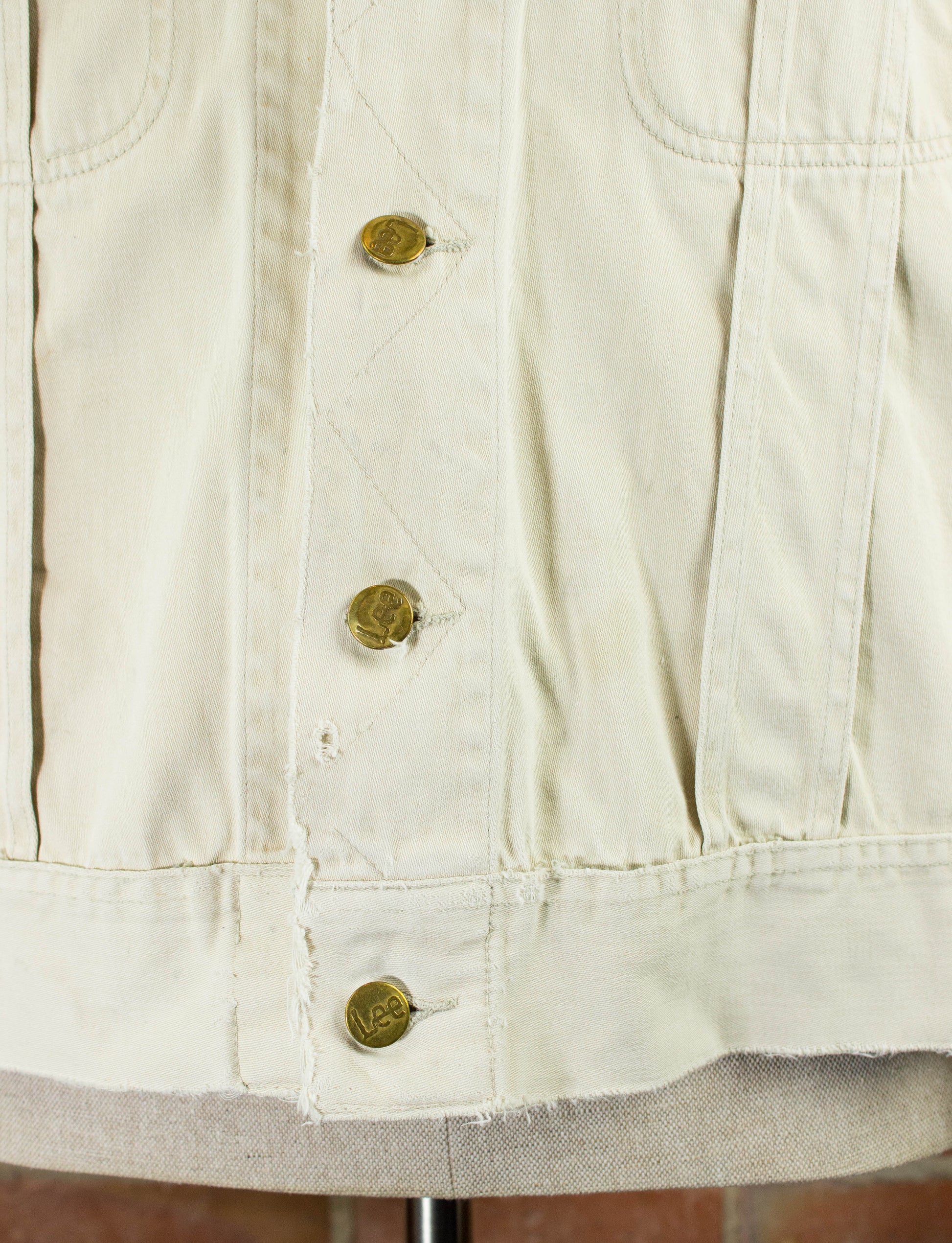 Vintage 60s Lee Westerner 100-J Sanforized White Denim Jacket Unisex Large