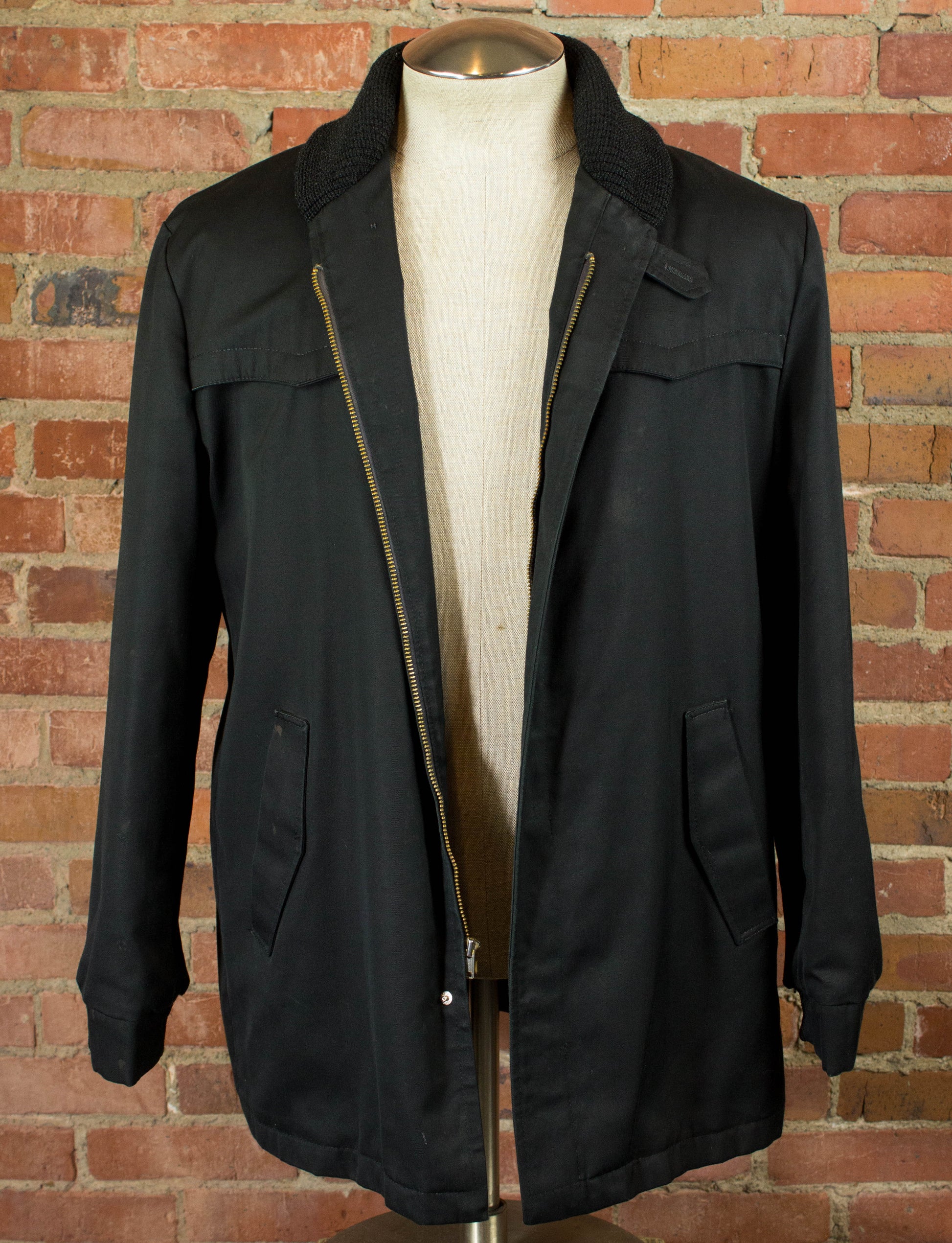 Vintage 60s Sears Black Shawl Collar Winter Coat Unisex Large