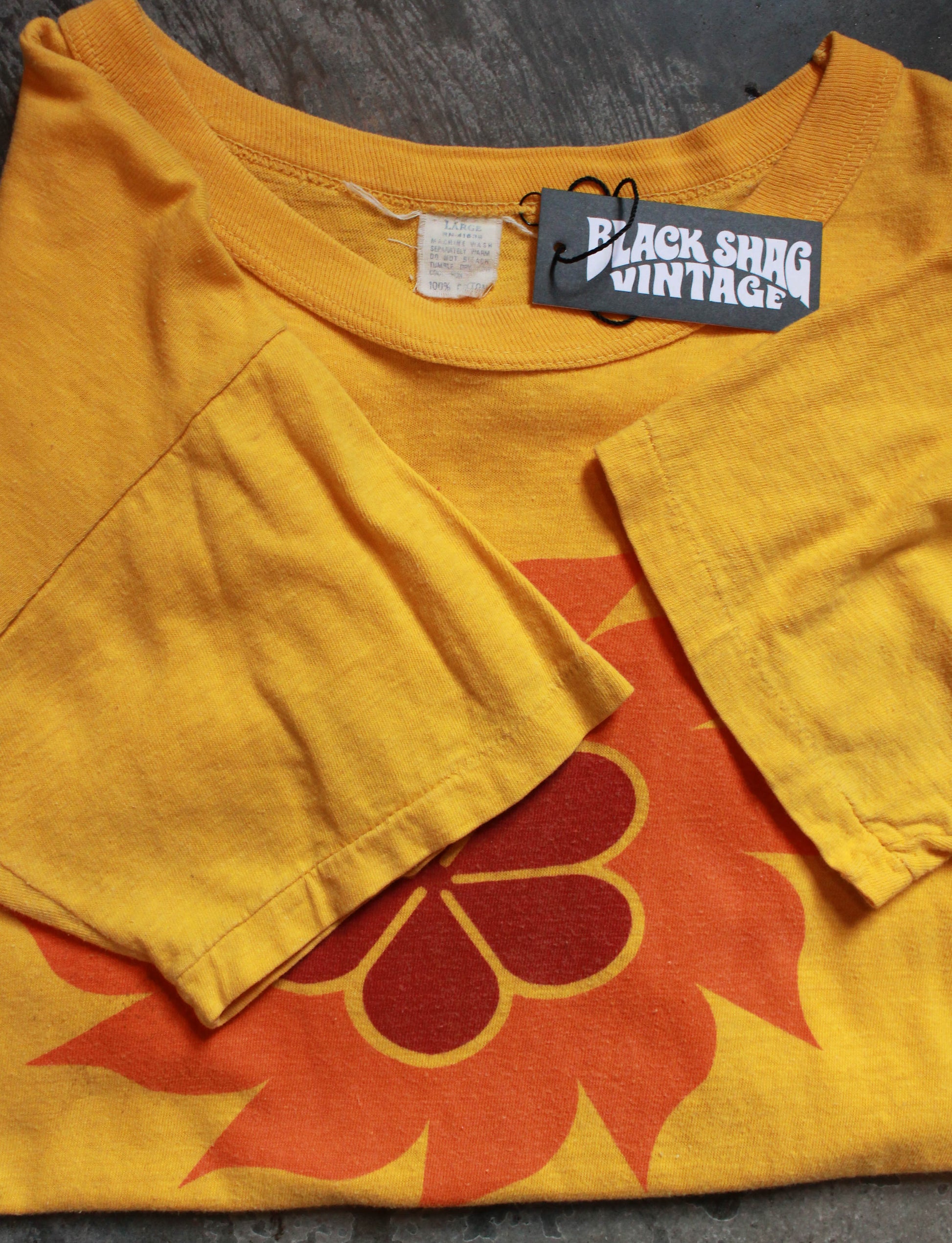 Vintage 70's Mike Douglas Graphic T Shirt TV Show Promo Tee Yellow Unisex Medium/Large