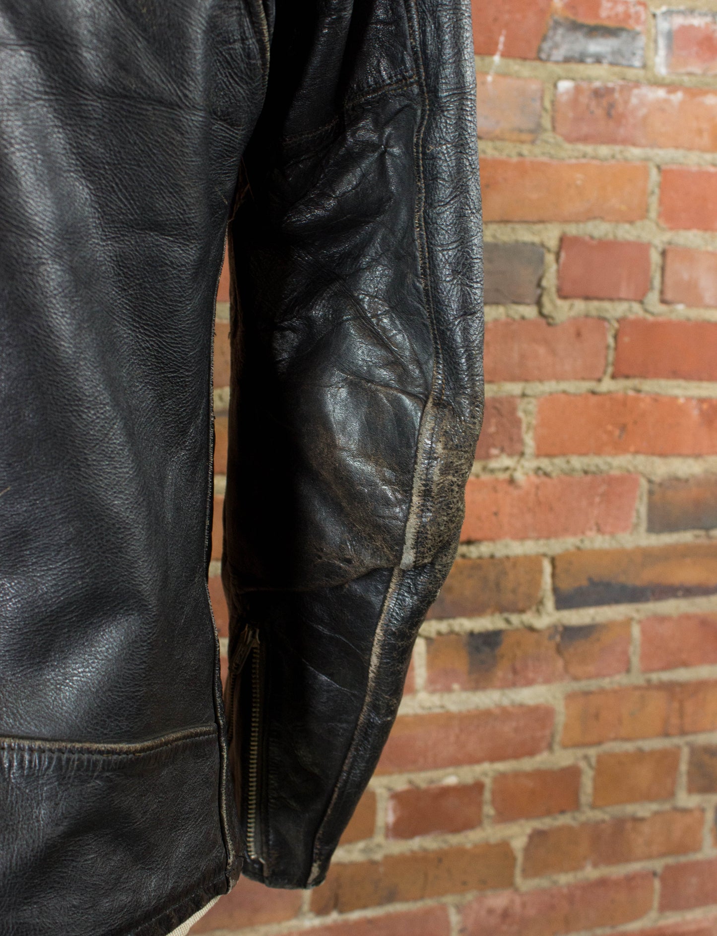 Vintage 70s Black Cafe Racer Leather Jacket Unisex Small