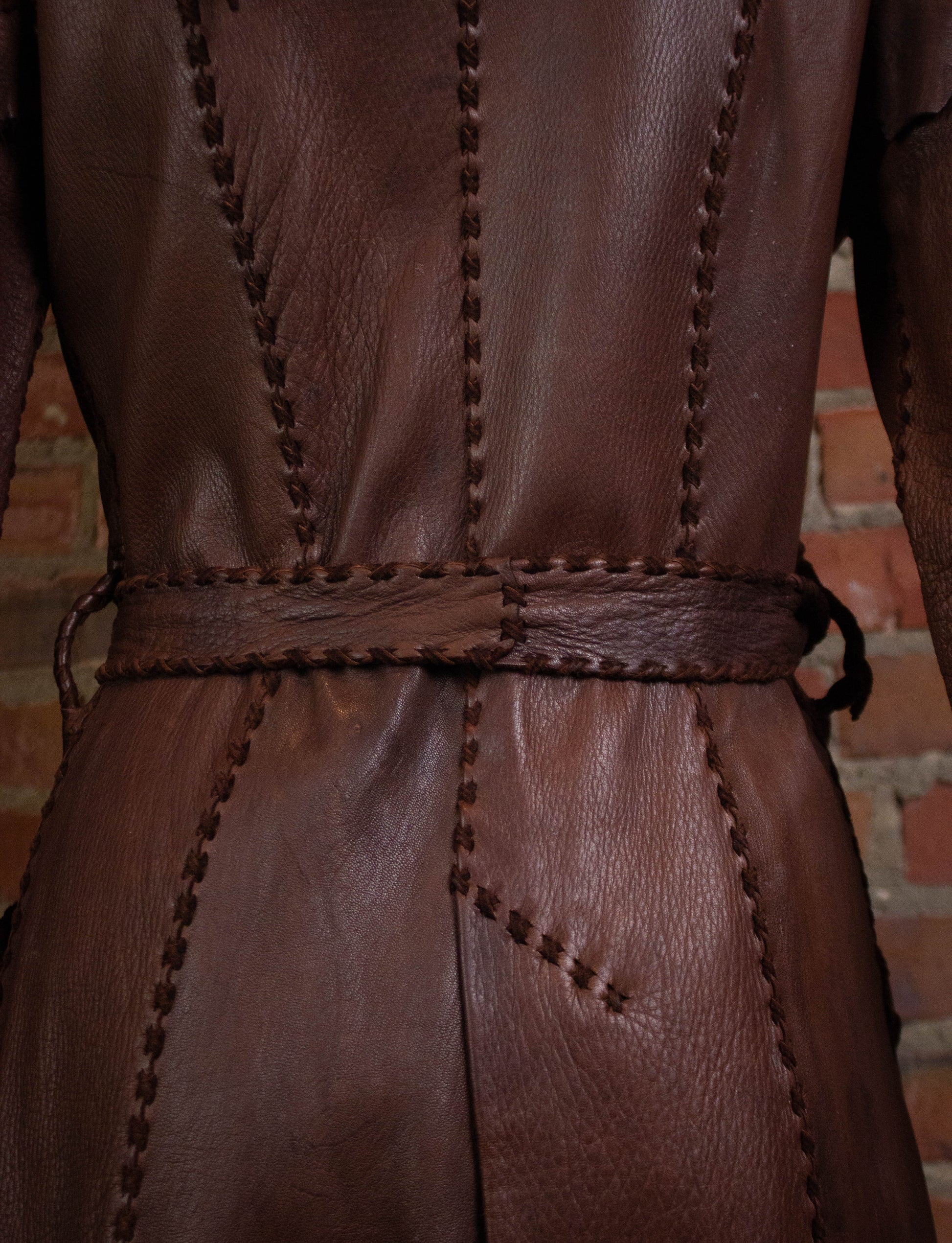 Vintage 70s Buckskin Brown Leather Coat Small