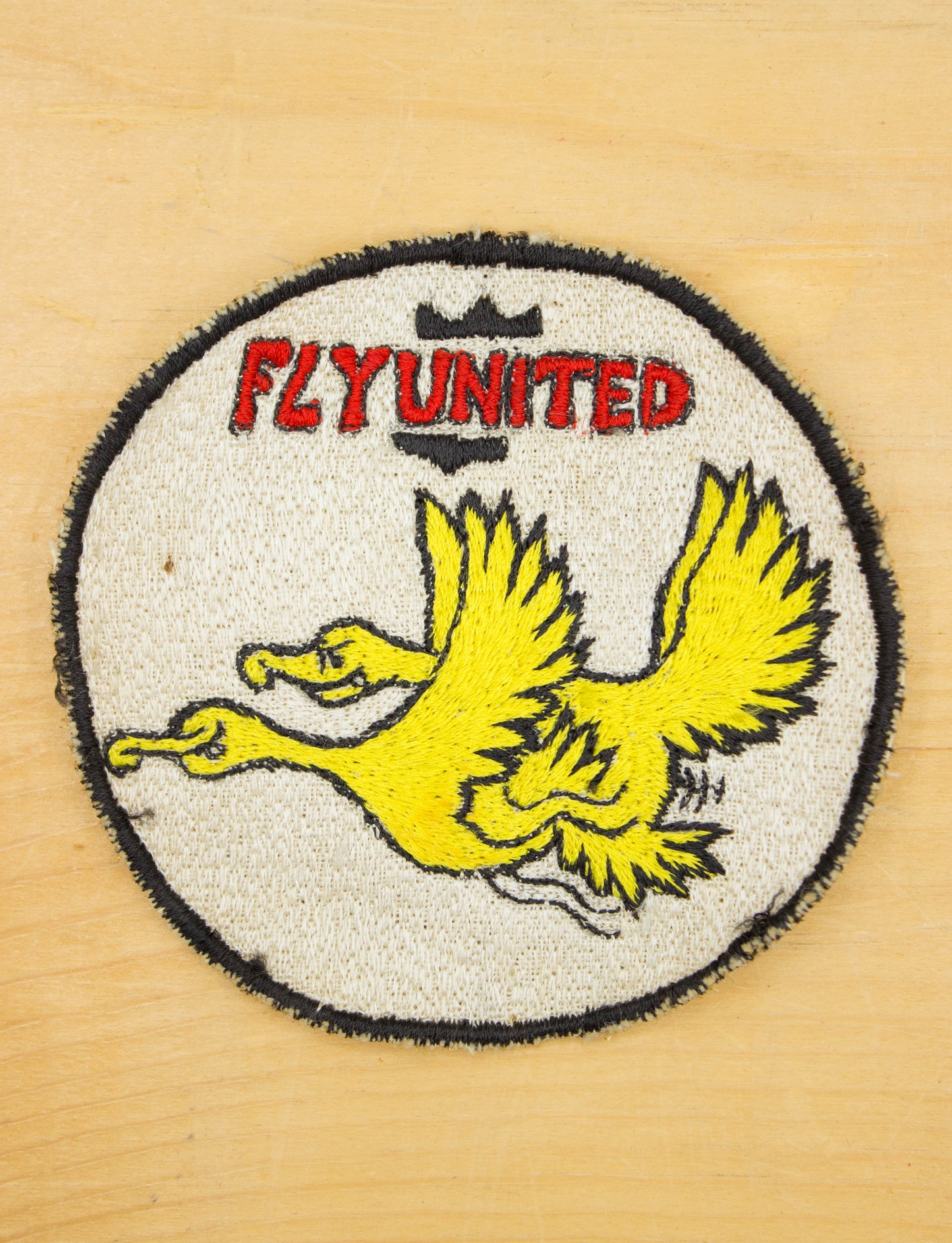 Vintage 70s Fly United Parody Patch