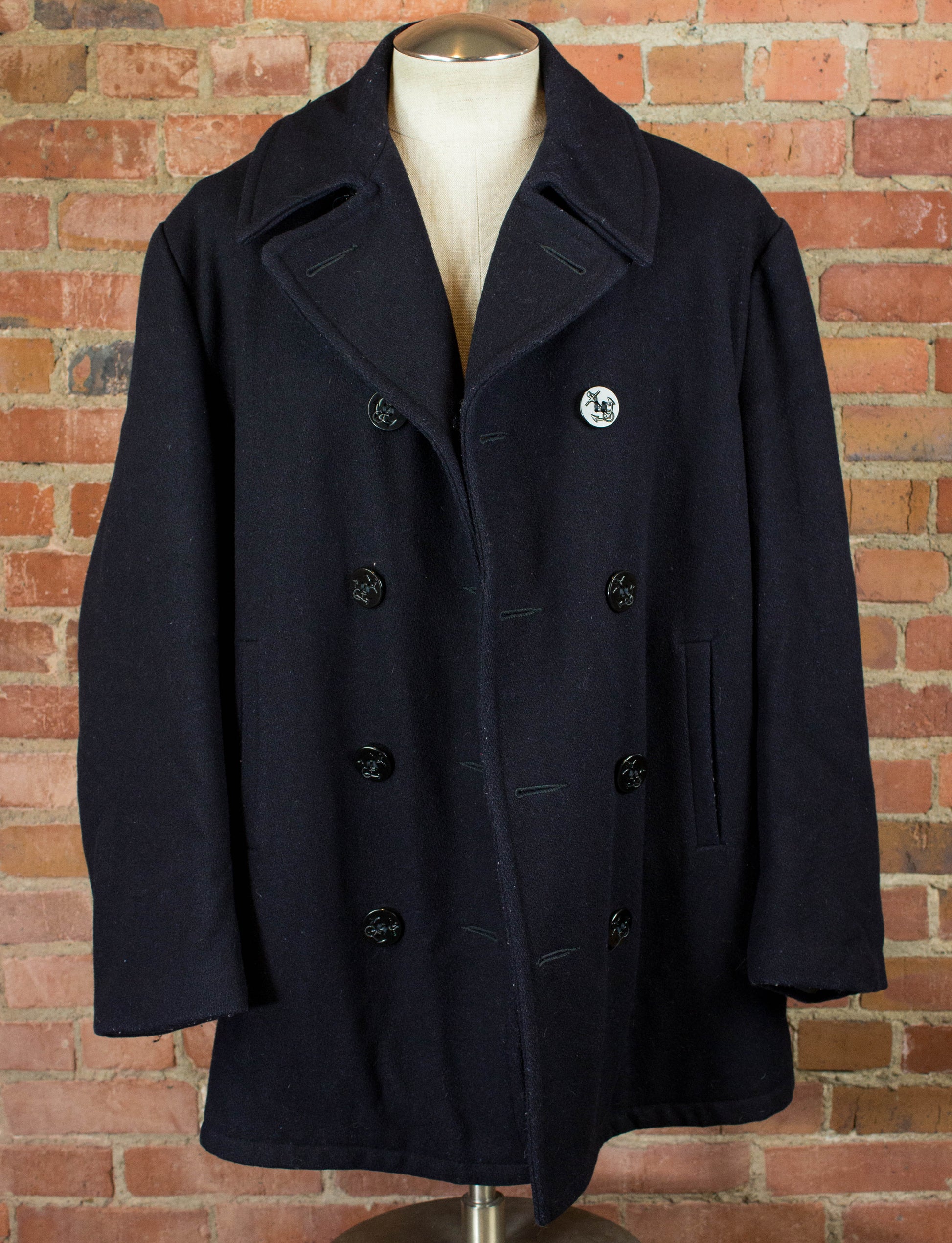 Vintage 70s JCPenney Naval Wool Peacoat Unisex XL
