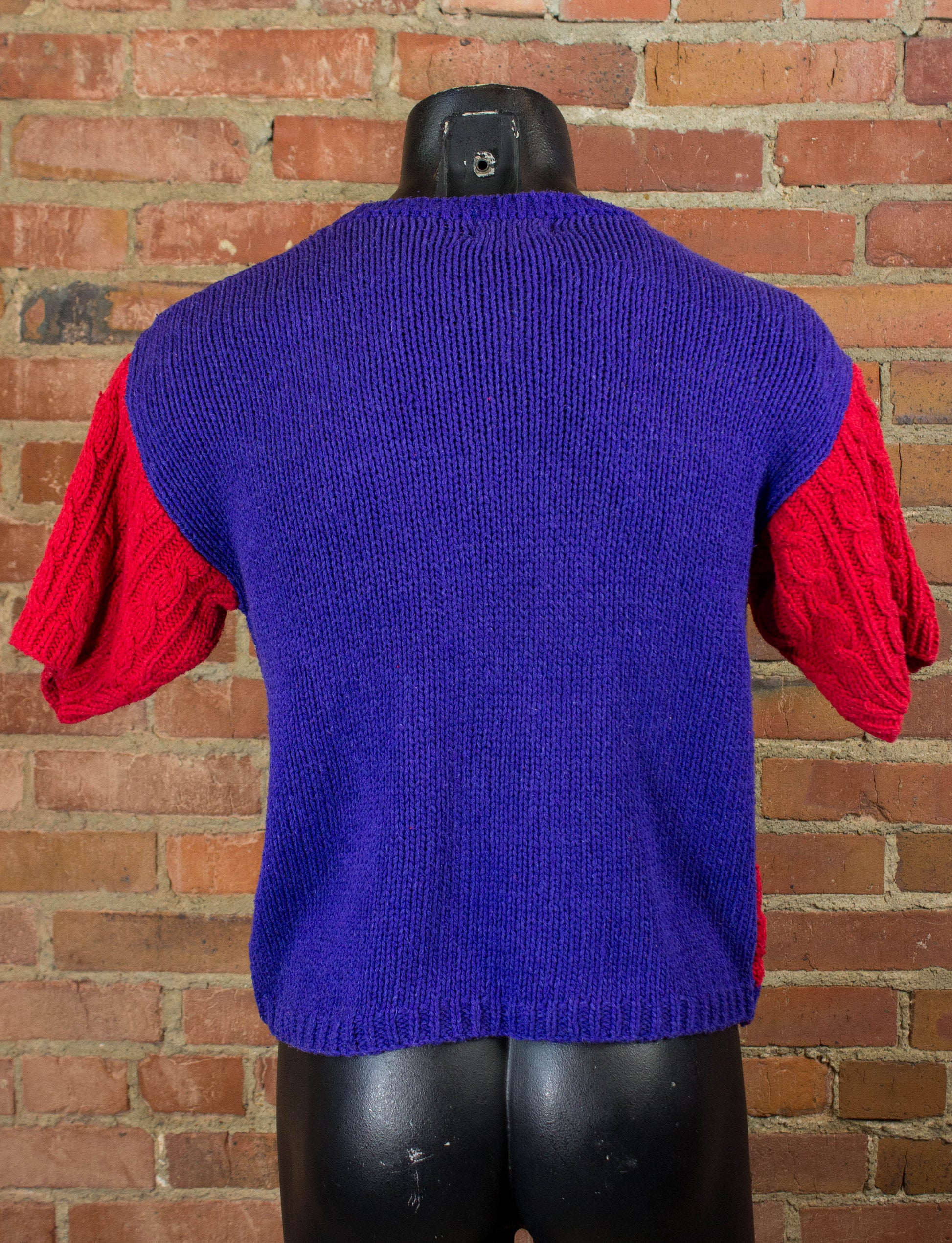 Vintage 70s Jantzen Hand Knitted Cricket USA Knit Short Sleeve Sweater Unisex Small