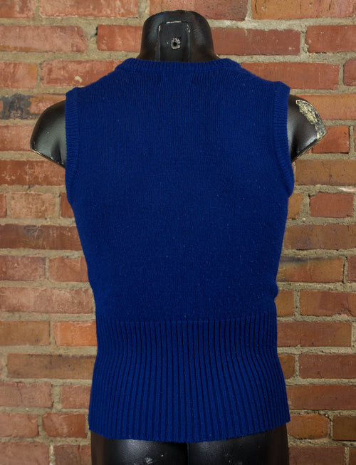 Vintage 70s Kmart Acrylic Navy Blue Sweater Vest Unisex Small-Medium
