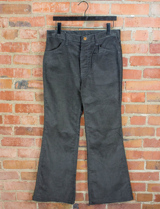 Vintage 70s Maverick Grey Corduroy Flare Pants Size 32x30