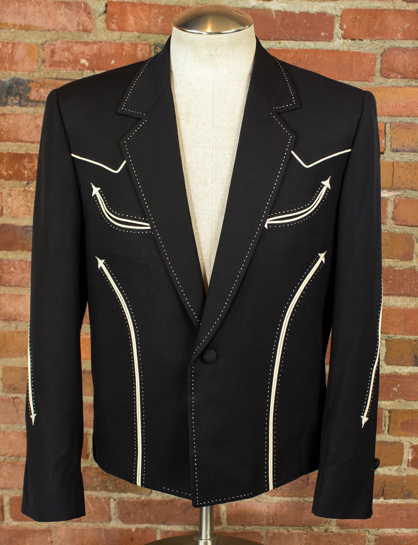 Vintage 80s Nudie's Rodeo Tailors Black Western Blazer Jacket Size 40