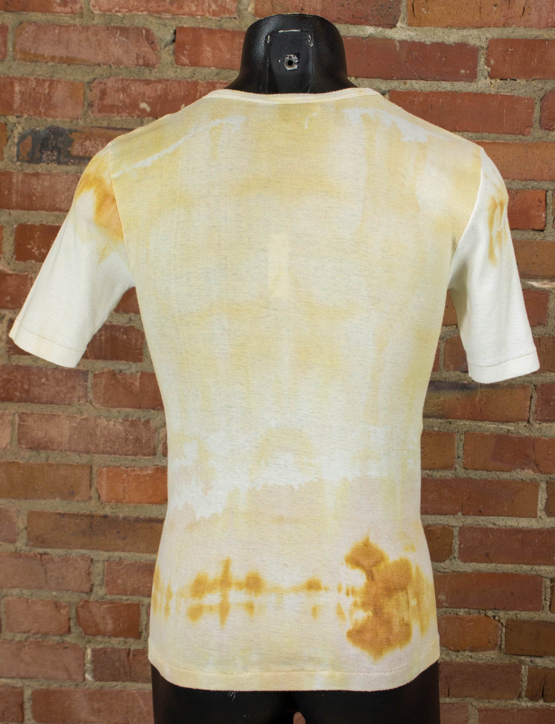 Vintage 70s Wrangler Wrapid Transit Tan and White Tie Dye Ribbed Peacock Graphic T Shirt Unisex XS-Small