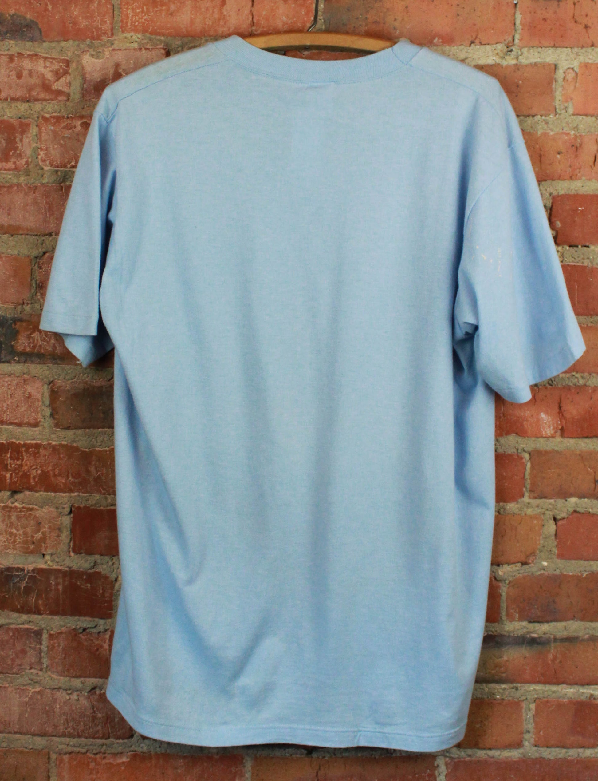 Vintage 80's Chucks Diner & Billiards Graphic T Shirt Huntsville Alabama Baby Blue Unisex Large