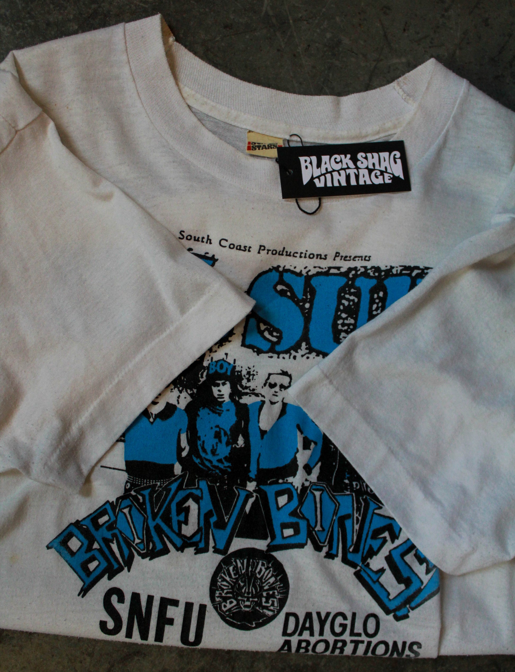 Vintage 80's UK Subs Concert T Shirt Broken Bones Punk Rock Event White Unisex Medium