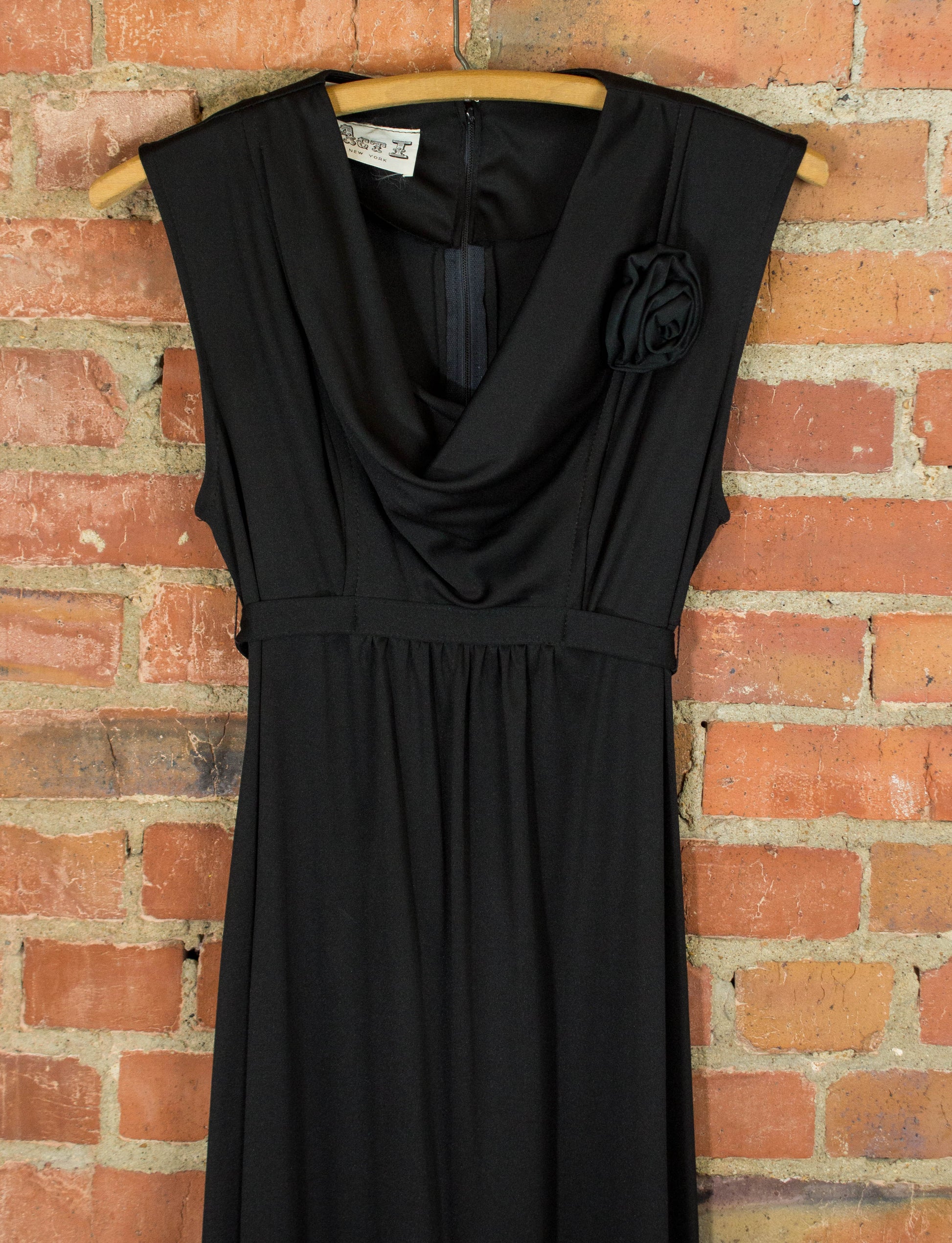 Vintage 80s Act 1 Black Drape Neck Dress Small – Black Shag Vintage