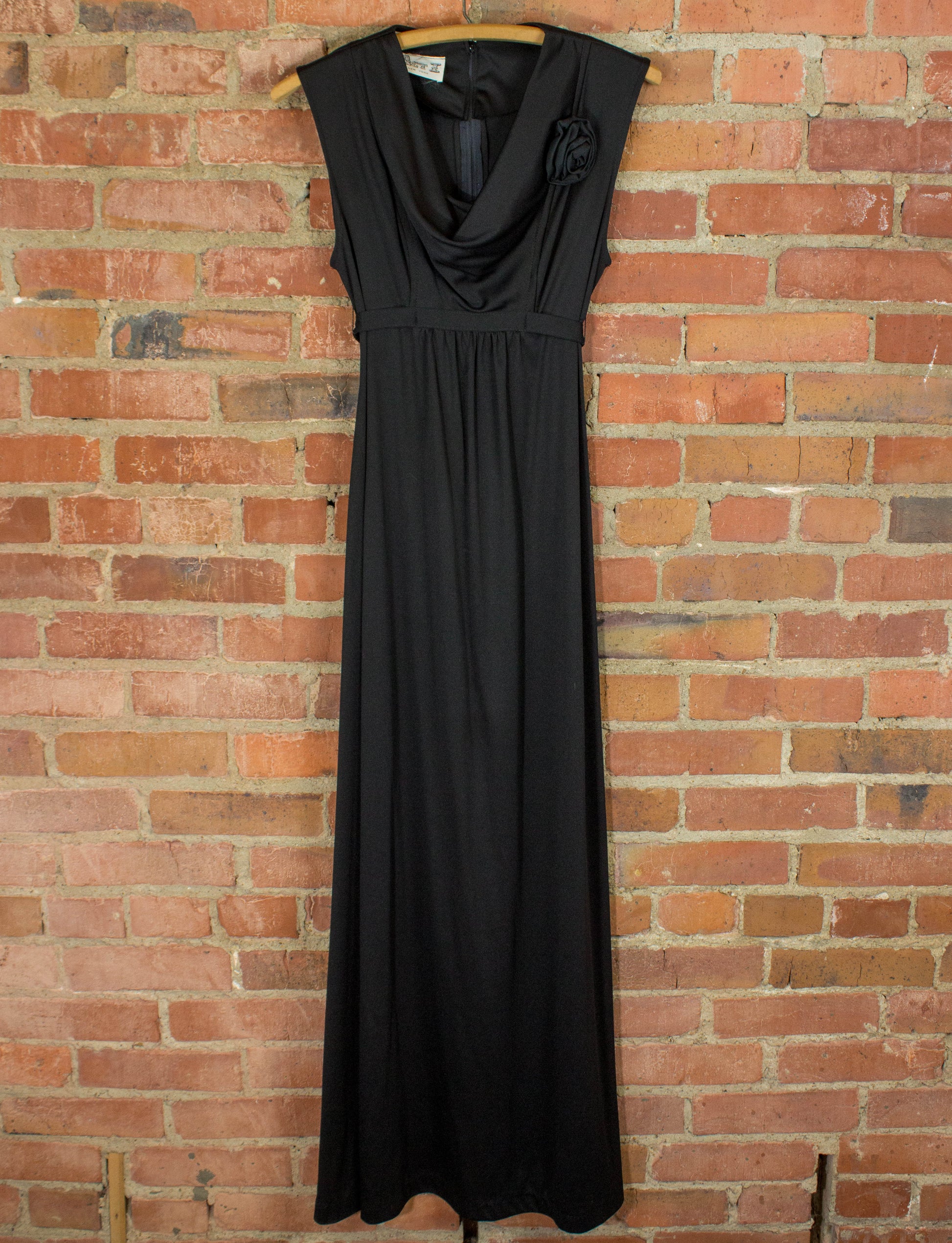Vintage 80s Act 1 Black Drape Neck Dress Small – Black Shag Vintage
