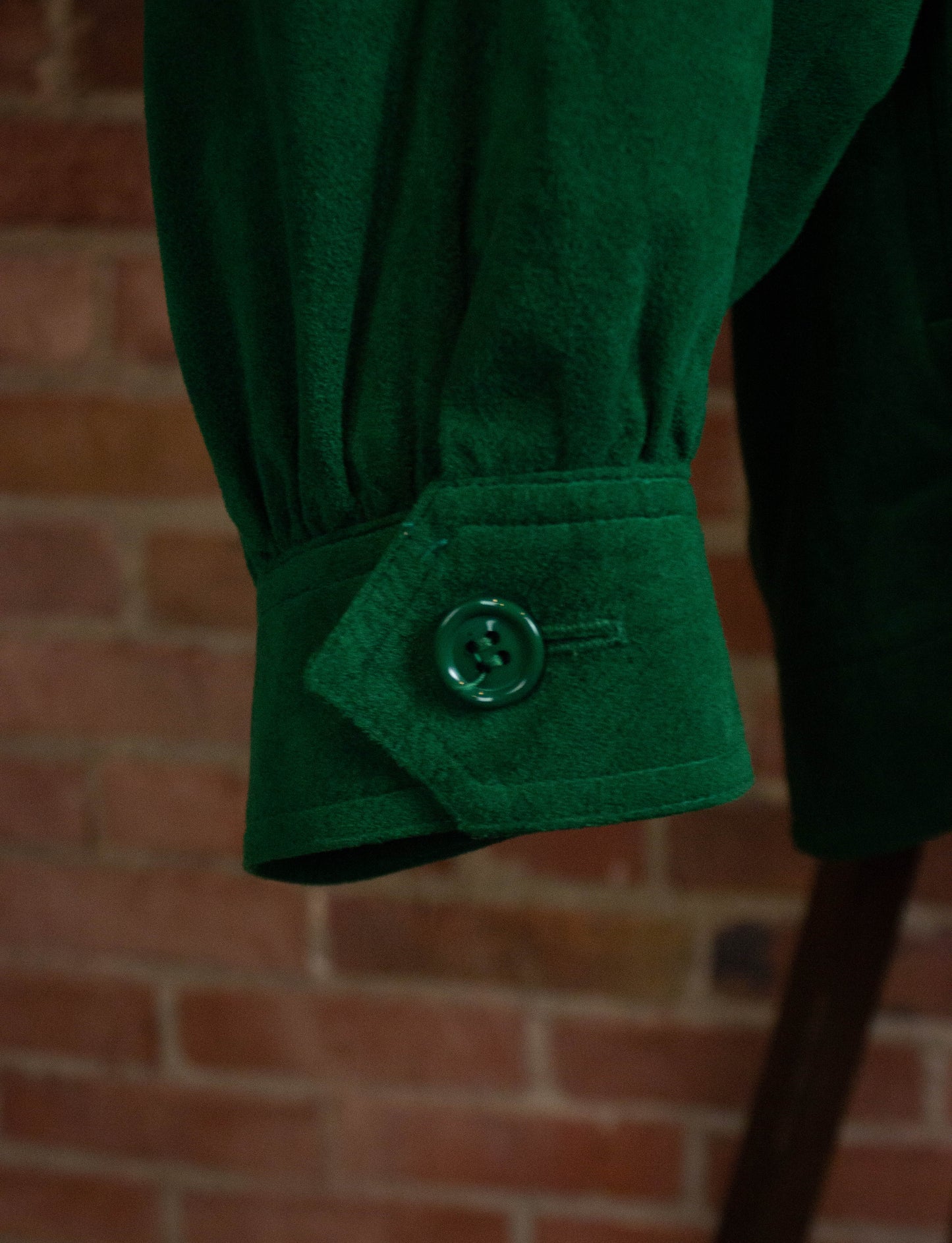 Vintage 80s Facile Green Suede Jacket XL