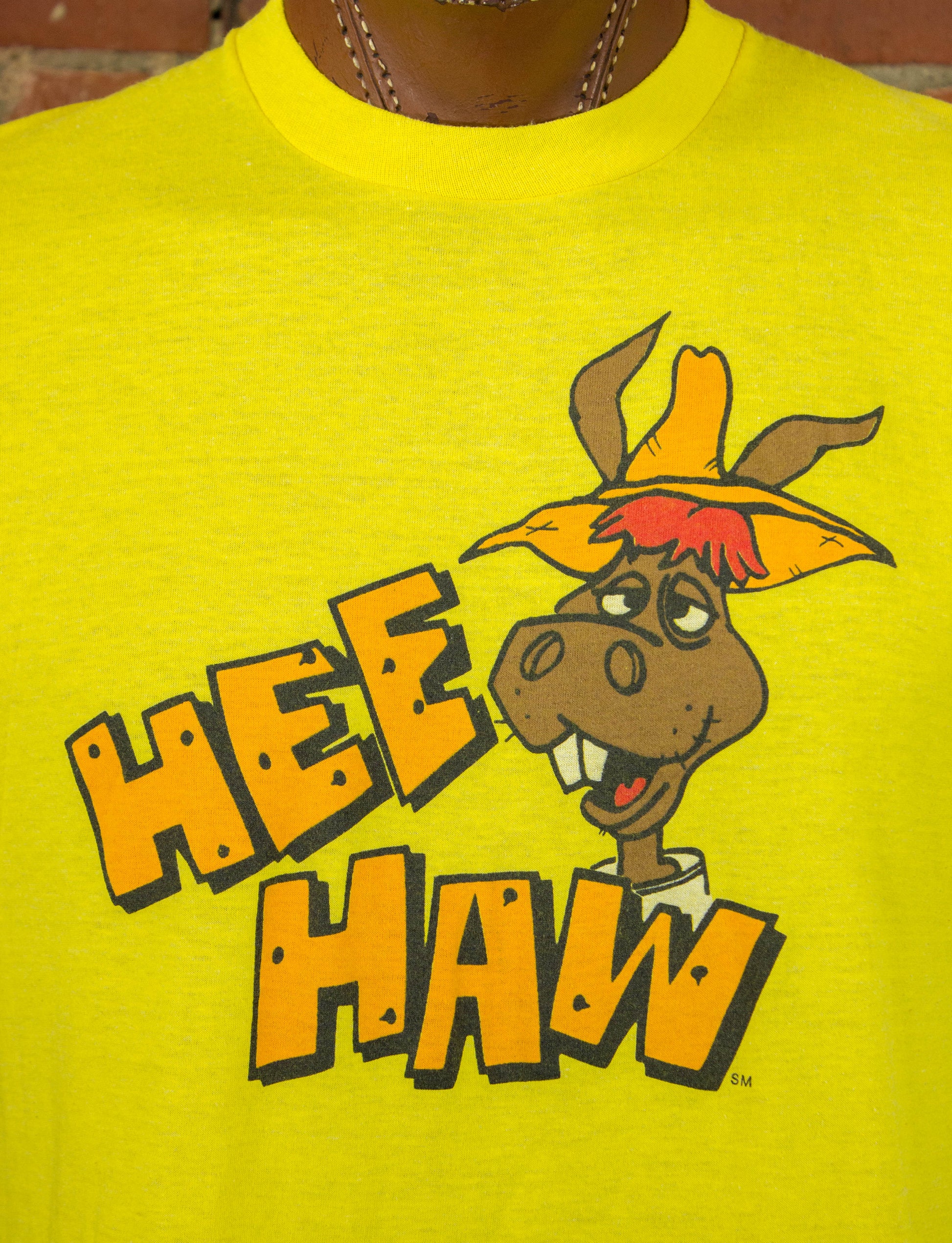 Vintage 80s Hee Haw TV Show Yellow Graphic T Shirt Size Large