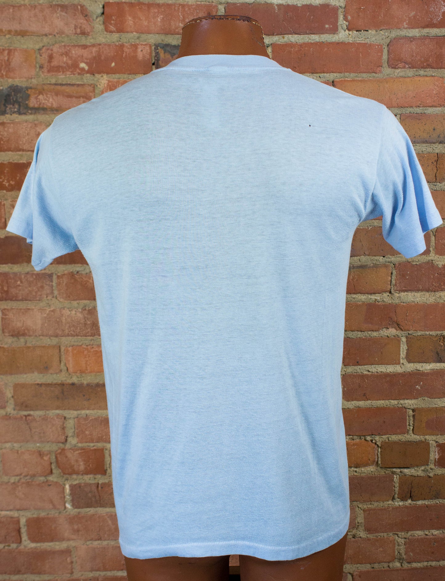 Vintage 80s White Birch Peppermint Schnapps Baby Blue Graphic T Shirt Unisex Medium-Large